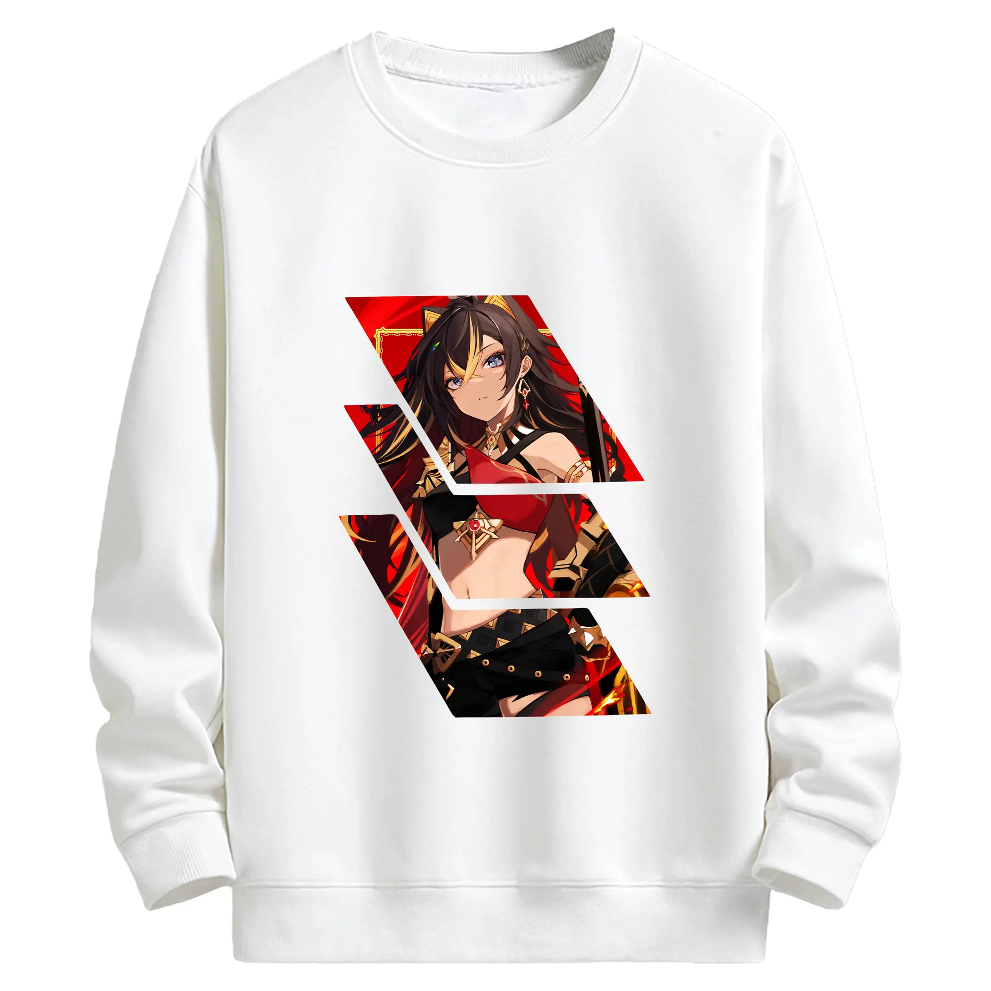 原 神 グッズ ディシア - キッズ クルーネックスウェットシャツ ・ フロントプリント ・ 綿80％ ポリエステル20％ ・ 快適 通学 スポーツ 日常使い お散歩用