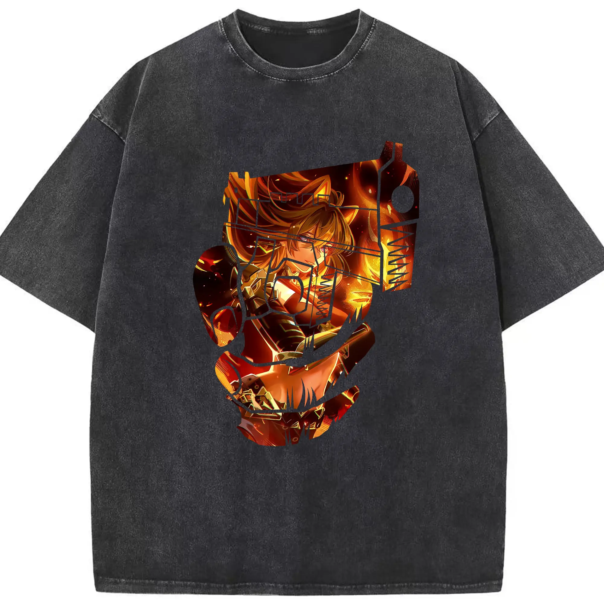 原 神 グッズ ディシア - 綿100％ ヴィンテージ風 半袖Tシャツ ・ フロントプリント ・ 柔らか肌触り ・ 通気性 快適 ・ スポーツ カジュアル 外出用