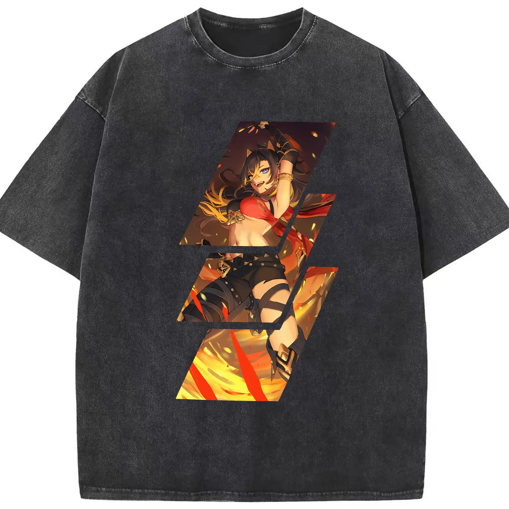 原 神 グッズ ディシア - 綿100％ ヴィンテージ風 半袖Tシャツ ・ フロントプリント ・ 柔らか肌触り ・ 通気性 快適 ・ スポーツ カジュアル 外出用