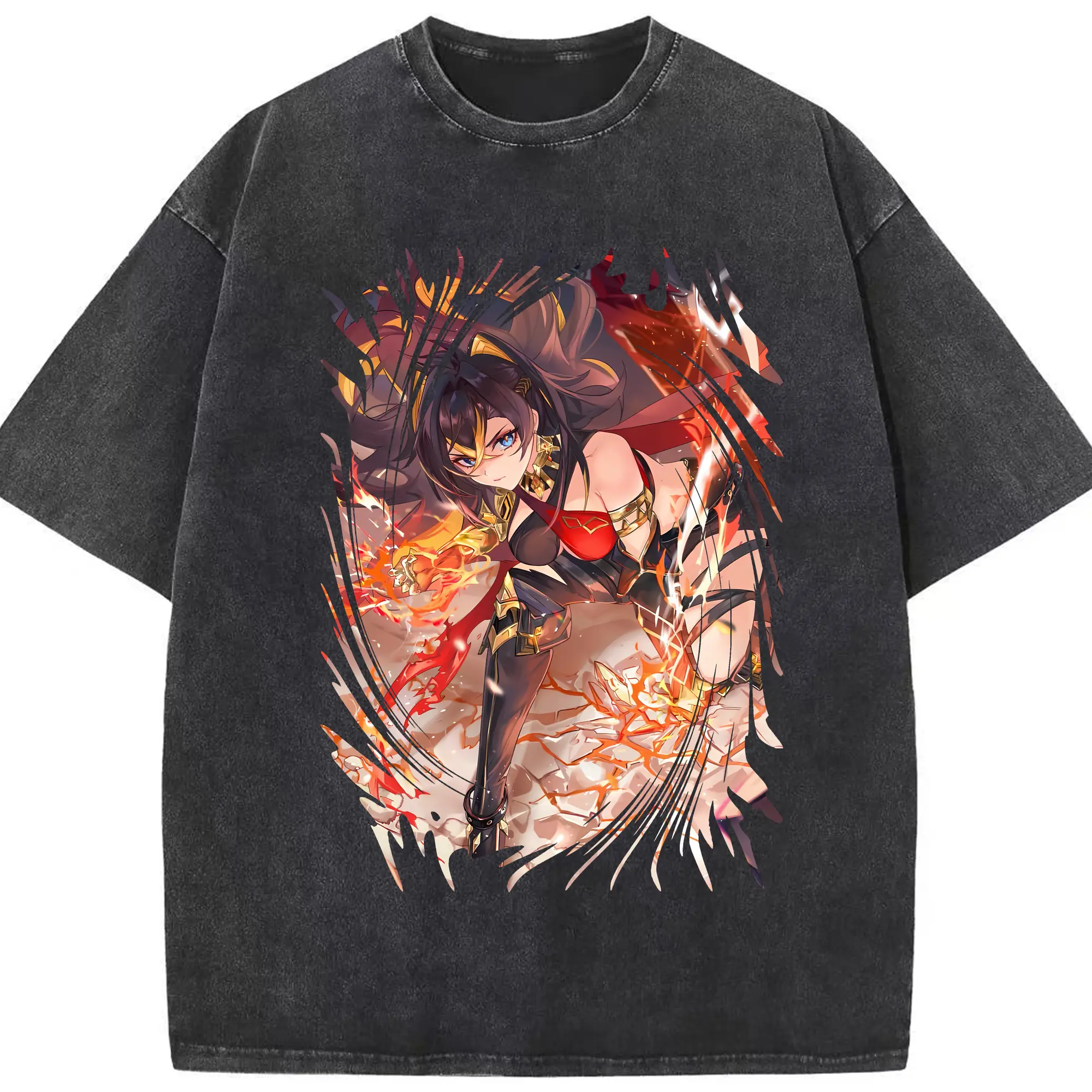 原 神 グッズ ディシア - 綿100％ ヴィンテージ風 半袖Tシャツ ・ フロントプリント ・ 柔らか肌触り ・ 通気性 快適 ・ スポーツ カジュアル 外出用