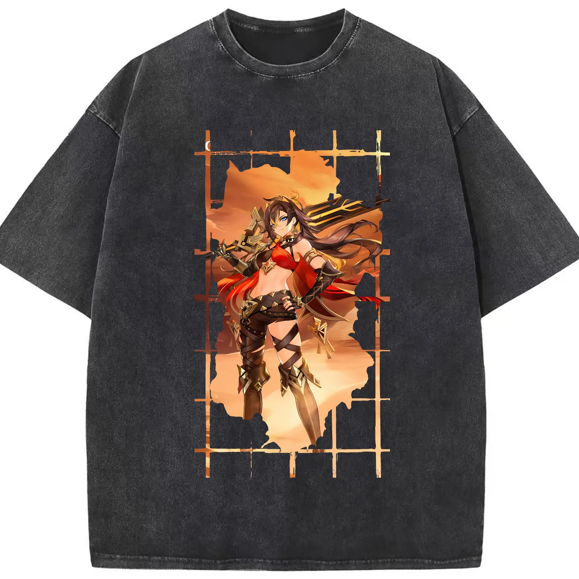 原 神 グッズ ディシア - 綿100％ ヴィンテージ風 半袖Tシャツ ・ フロントプリント ・ 柔らか肌触り ・ 通気性 快適 ・ スポーツ カジュアル 外出用