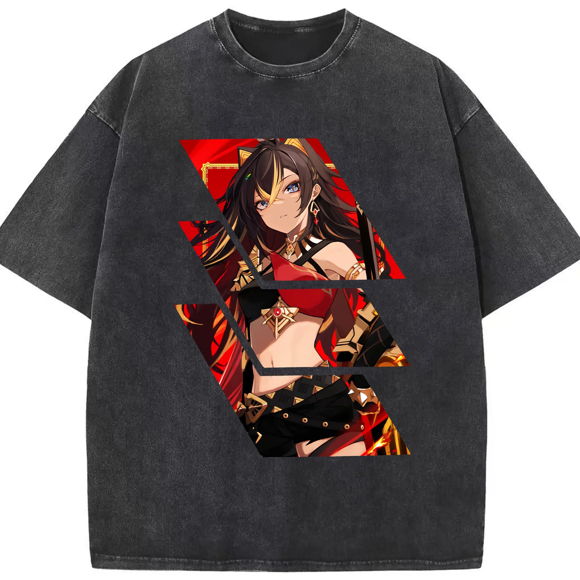 原 神 グッズ ディシア - 綿100％ ヴィンテージ風 半袖Tシャツ ・ フロントプリント ・ 柔らか肌触り ・ 通気性 快適 ・ スポーツ カジュアル 外出用