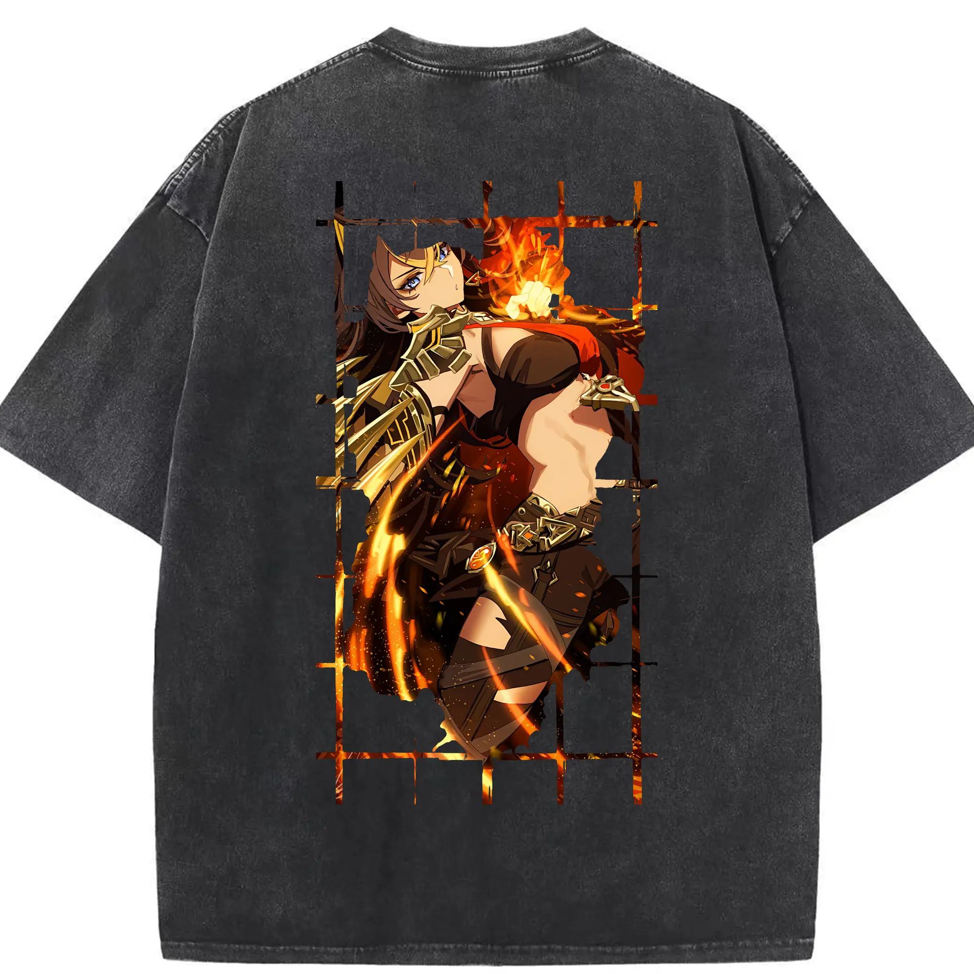 原 神 グッズ ディシア - 綿100％ ヴィンテージ風 半袖Tシャツ ・ 背面プリント ・ 柔らか肌触り ・ 通気性 快適 ・ スポーツ カジュアル 外出用