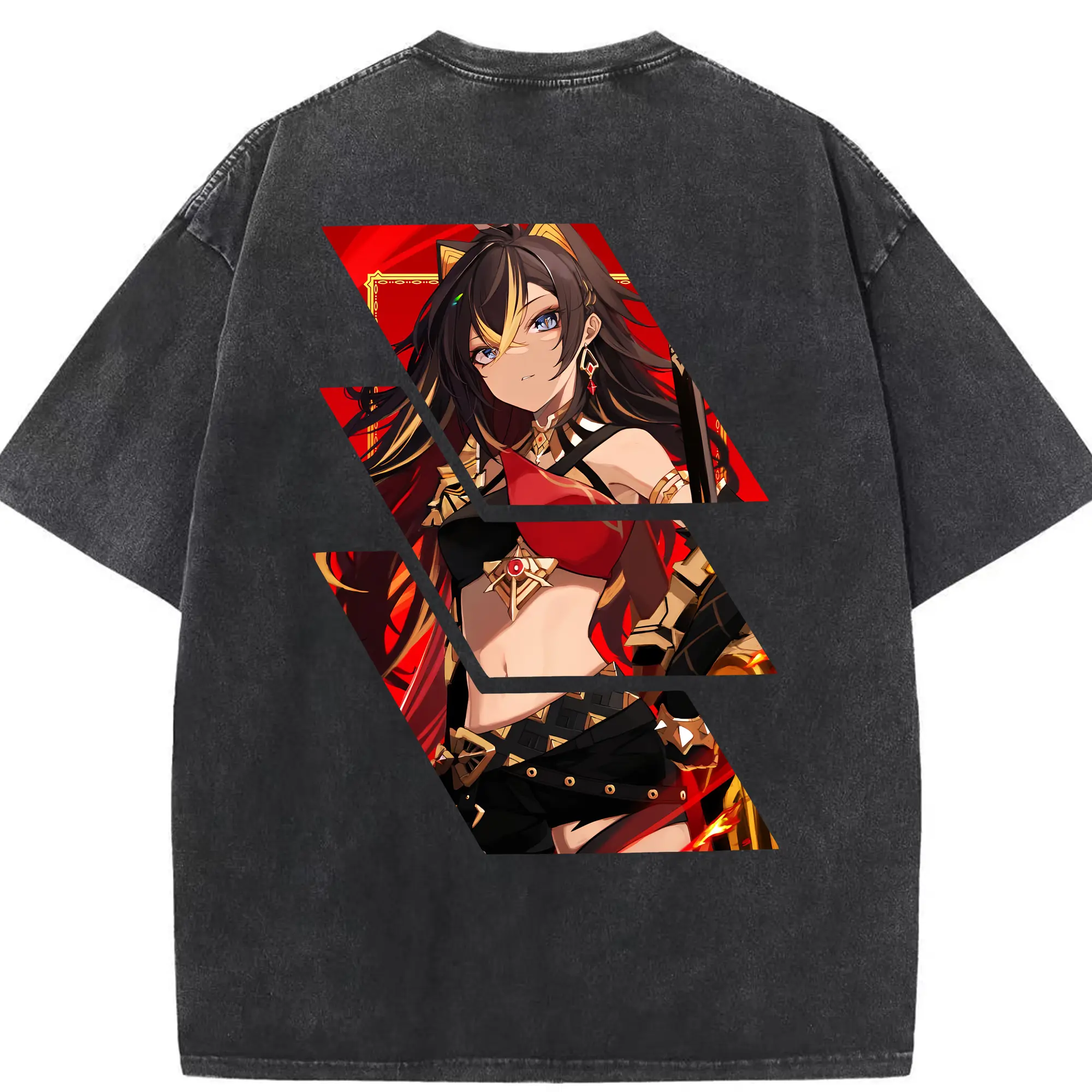 原 神 グッズ ディシア - 綿100％ ヴィンテージ風 半袖Tシャツ ・ 背面プリント ・ 柔らか肌触り ・ 通気性 快適 ・ スポーツ カジュアル 外出用