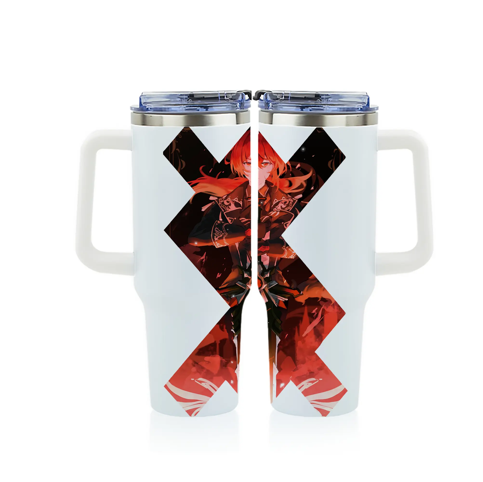 原 神 グッズ ディルック - 1200mL フルプリント車用タンブラー ・ 304ステンレス 内側 ・ 201ステンレス 外側 ・ 保温 保冷 ・ 通勤 ドライブ アウトドア用