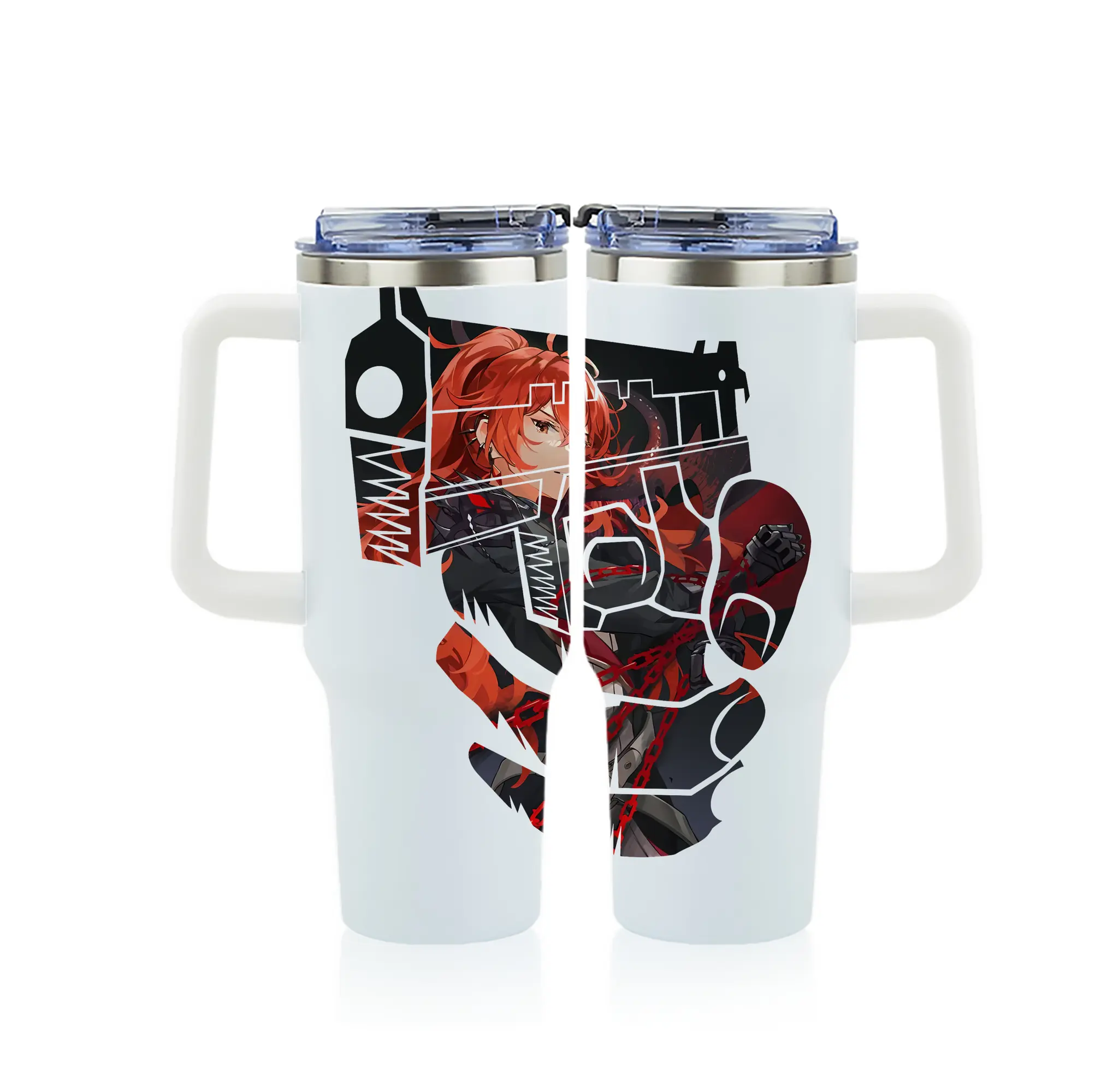 原 神 グッズ ディルック - 1200mL フルプリント車用タンブラー ・ 304ステンレス 内側 ・ 201ステンレス 外側 ・ 保温 保冷 ・ 通勤 ドライブ アウトドア用