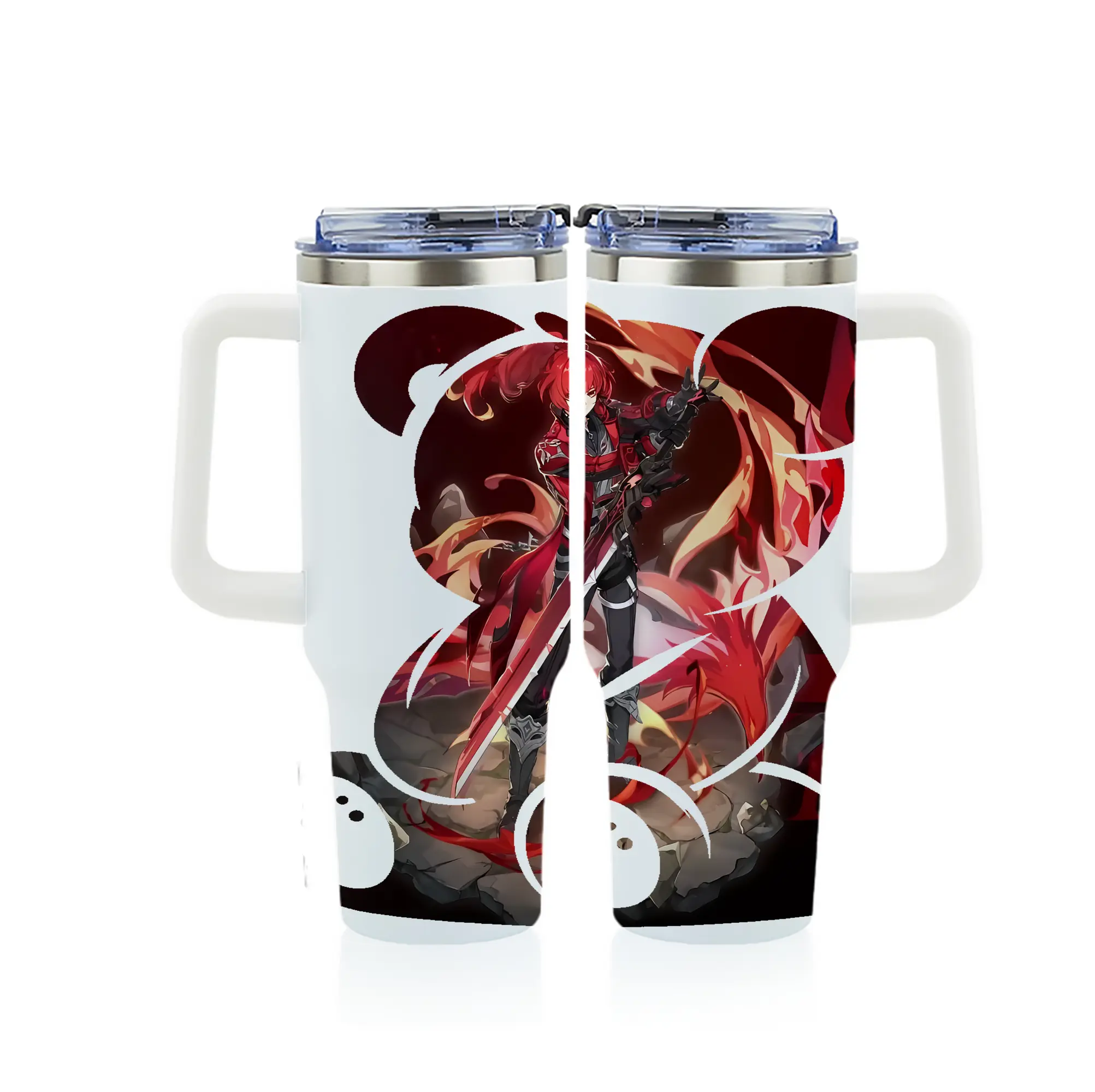 原 神 グッズ ディルック - 1200mL フルプリント車用タンブラー ・ 304ステンレス 内側 ・ 201ステンレス 外側 ・ 保温 保冷 ・ 通勤 ドライブ アウトドア用