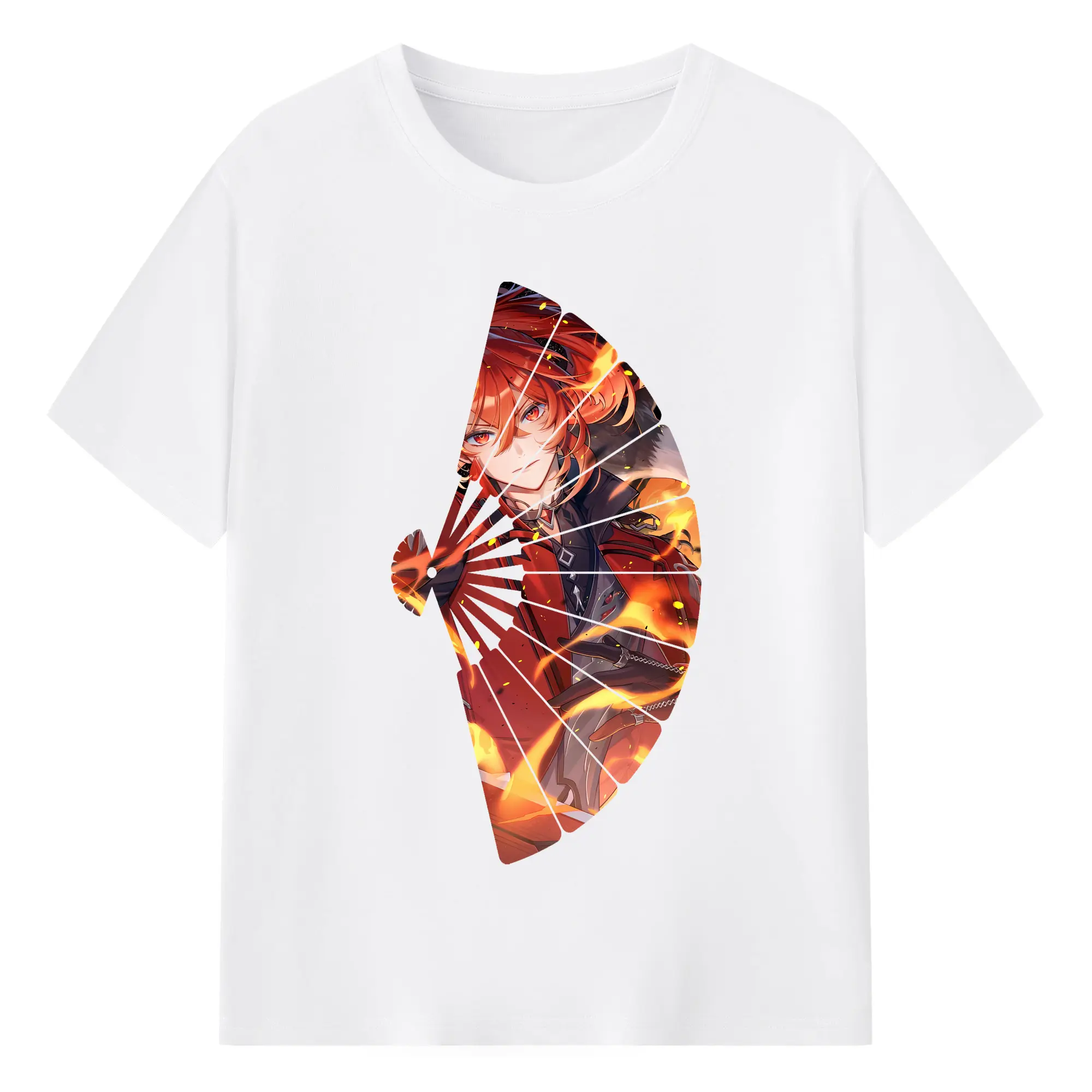 原 神 グッズ ディルック - 綿100％ 半袖Tシャツ ・ フロントプリント ・ 快適 通気性 ・ 日常使い 散歩 スポーツ用