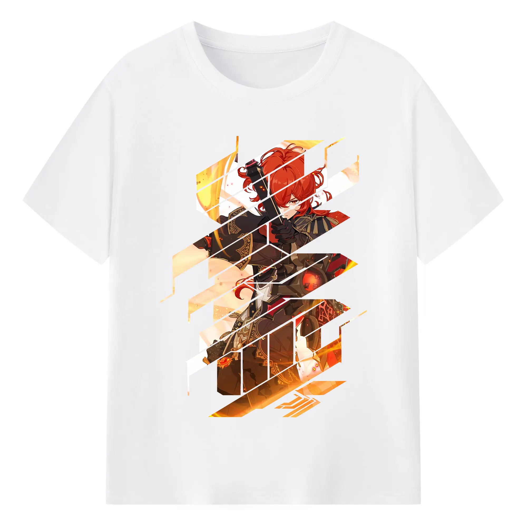 原 神 グッズ ディルック - 綿100％ 半袖Tシャツ ・ フロントプリント ・ 快適 通気性 ・ 日常使い 散歩 スポーツ用