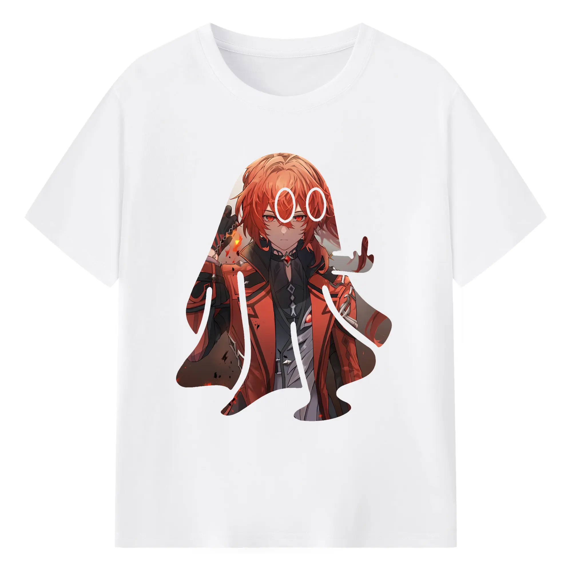 原 神 グッズ ディルック - 綿100％ 半袖Tシャツ ・ フロントプリント ・ 快適 通気性 ・ 日常使い 散歩 スポーツ用