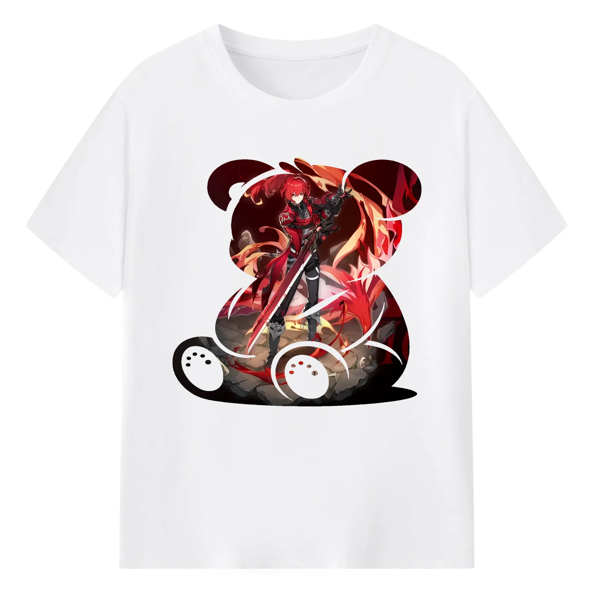 原 神 グッズ ディルック - 綿100％ 半袖Tシャツ ・ フロントプリント ・ 快適 通気性 ・ 日常使い 散歩 スポーツ用