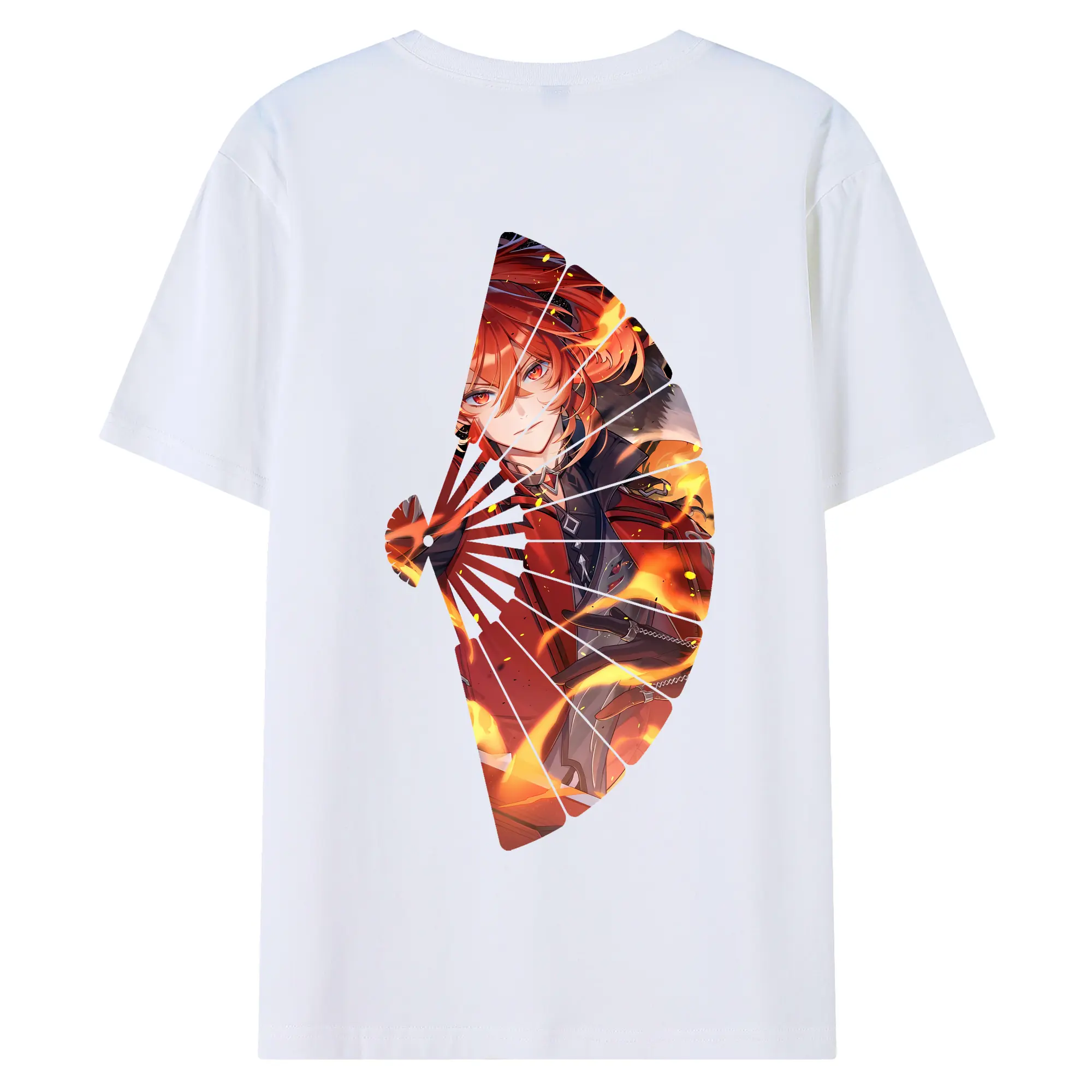 原 神 グッズ ディルック - 綿100％ 半袖Tシャツ ・ バックプリント ・ 快適 通気性 ・ 日常使い 散歩 スポーツ用