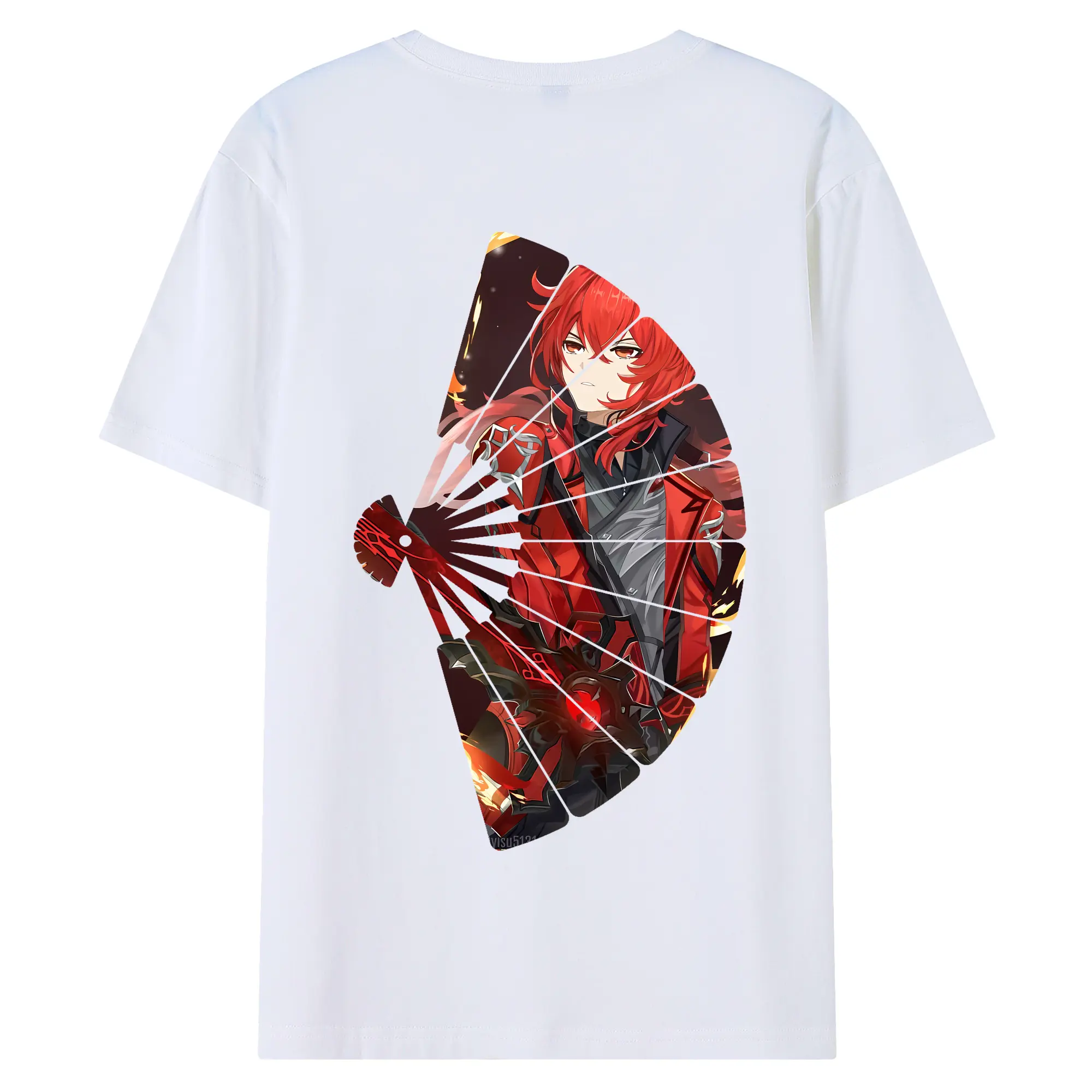 原 神 グッズ ディルック - 綿100％ 半袖Tシャツ ・ バックプリント ・ 快適 通気性 ・ 日常使い 散歩 スポーツ用