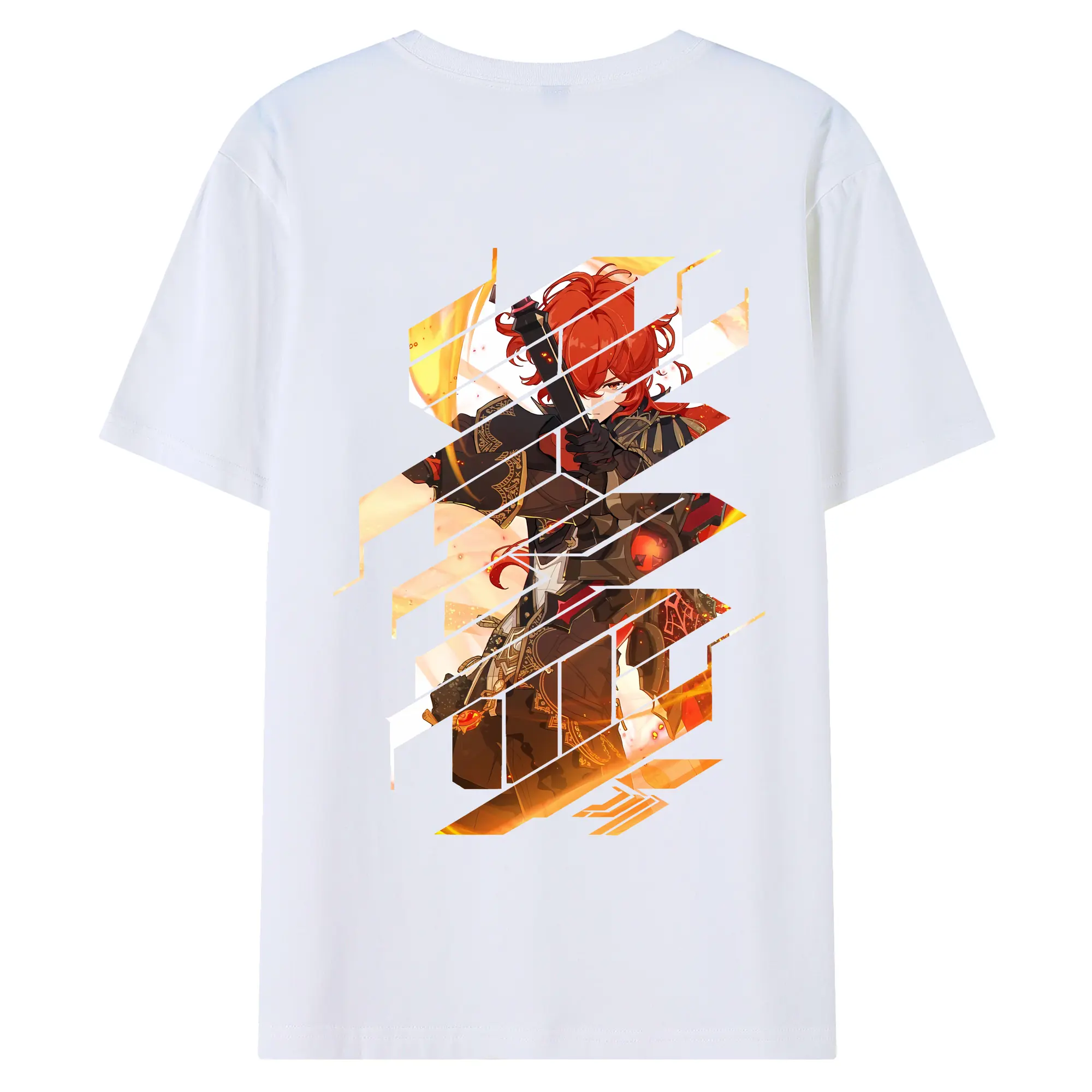 原 神 グッズ ディルック - 綿100％ 半袖Tシャツ ・ バックプリント ・ 快適 通気性 ・ 日常使い 散歩 スポーツ用