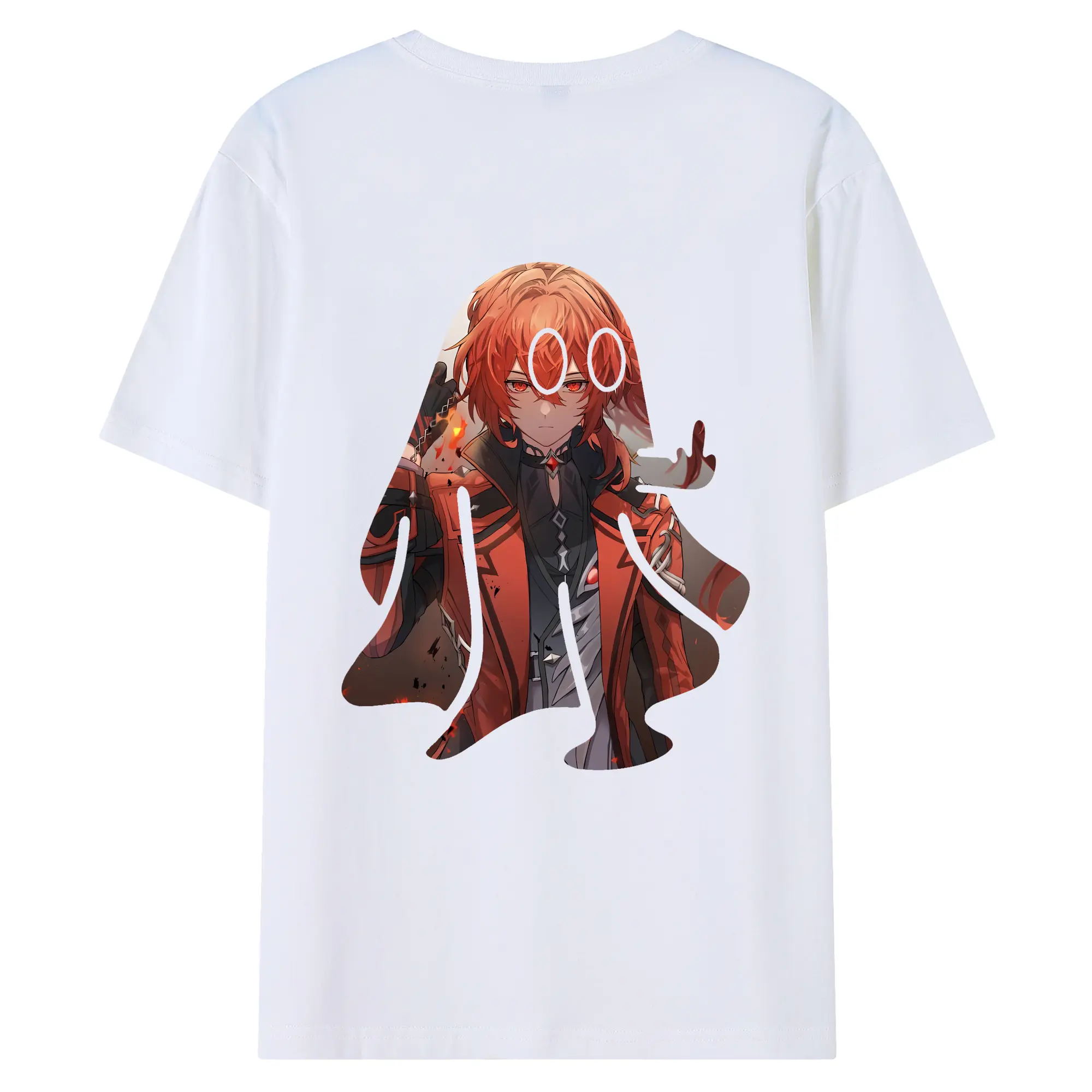 原 神 グッズ ディルック - 綿100％ 半袖Tシャツ ・ バックプリント ・ 快適 通気性 ・ 日常使い 散歩 スポーツ用