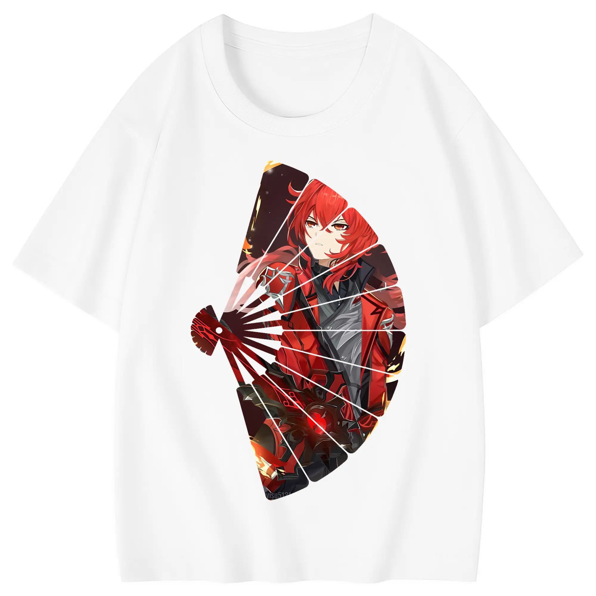 原 神 グッズ ディルック - 綿100％ キッズTシャツ ・ フロントプリント ・ 快適 通気性 ・ スポーツ カジュアル 散歩用