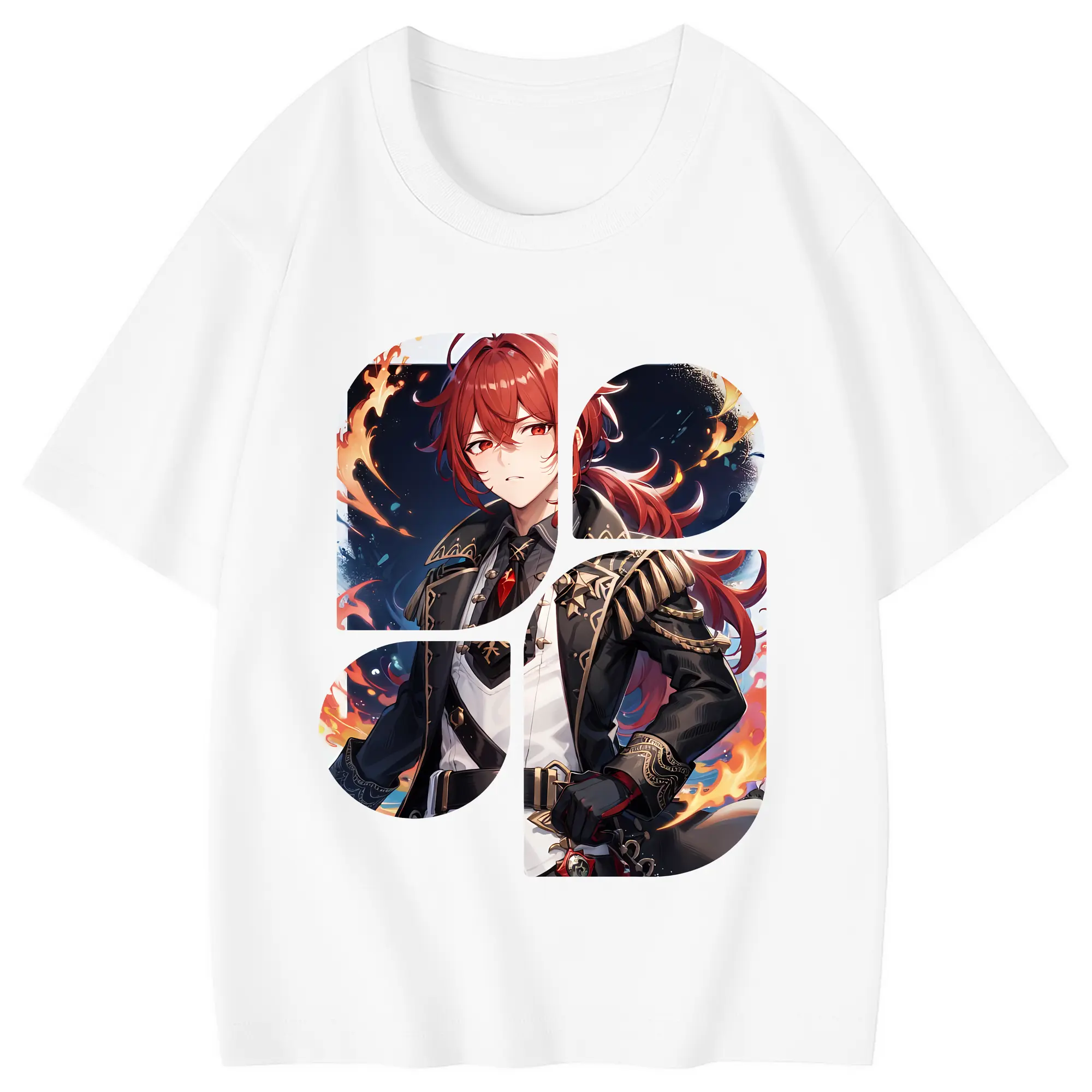 原 神 グッズ ディルック - 綿100％ キッズTシャツ ・ フロントプリント ・ 快適 通気性 ・ スポーツ カジュアル 散歩用