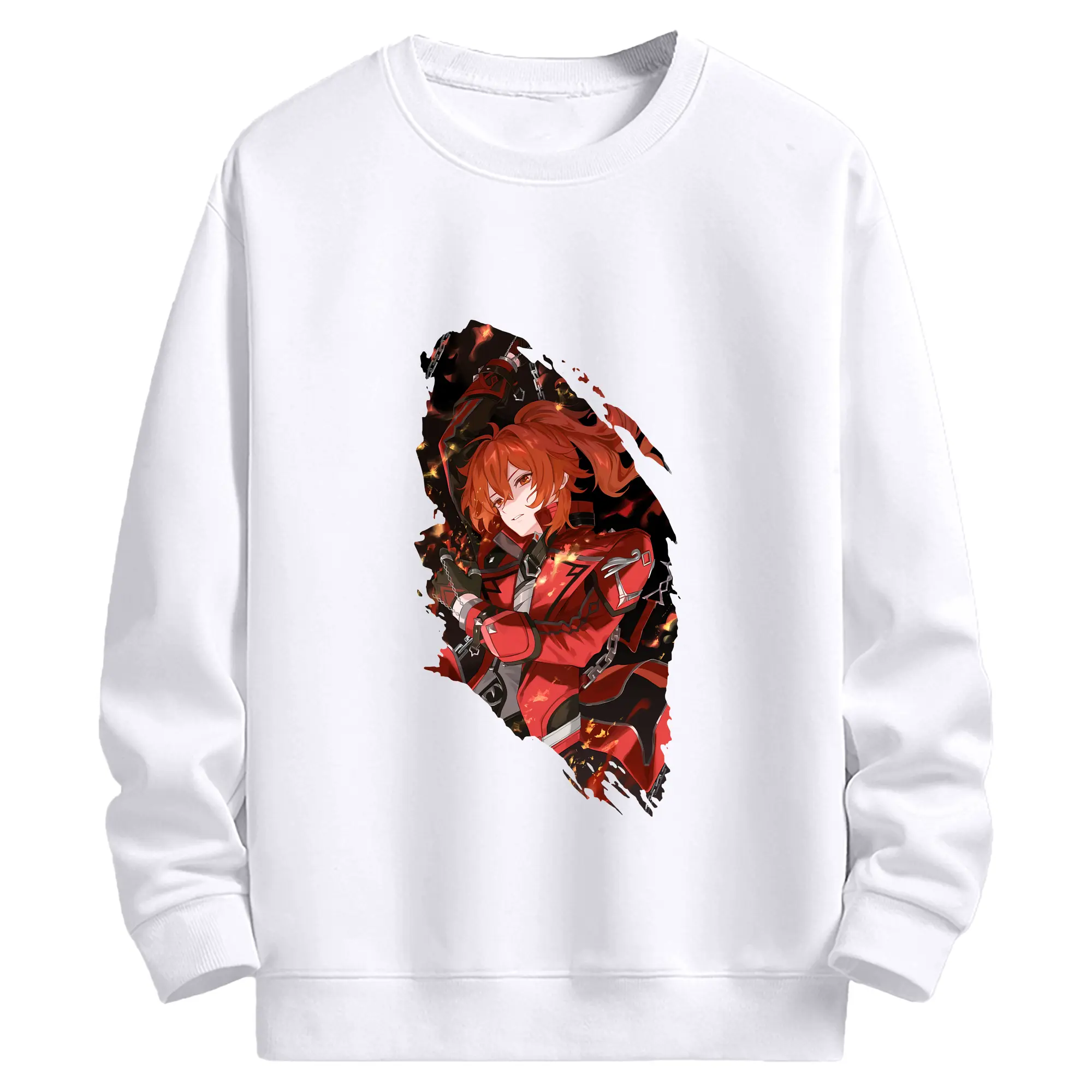 原 神 グッズ ディルック - 高品質 クルーネック スウェット ・ コットン59％ ポリエステル41％ ・ ユニセックス 長袖 トレーナー ・ カジュアル デイリー スポーツ 散歩用