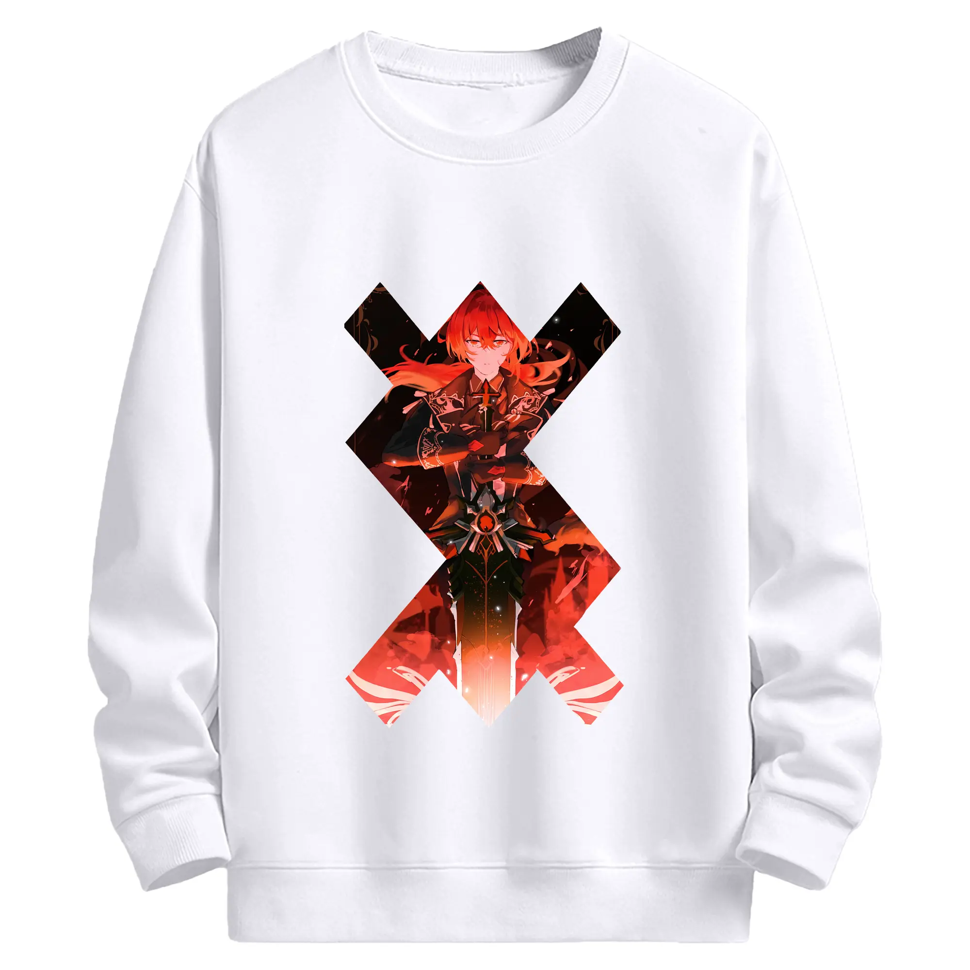 原 神 グッズ ディルック - 高品質 クルーネック スウェット ・ コットン59％ ポリエステル41％ ・ ユニセックス 長袖 トレーナー ・ カジュアル デイリー スポーツ 散歩用