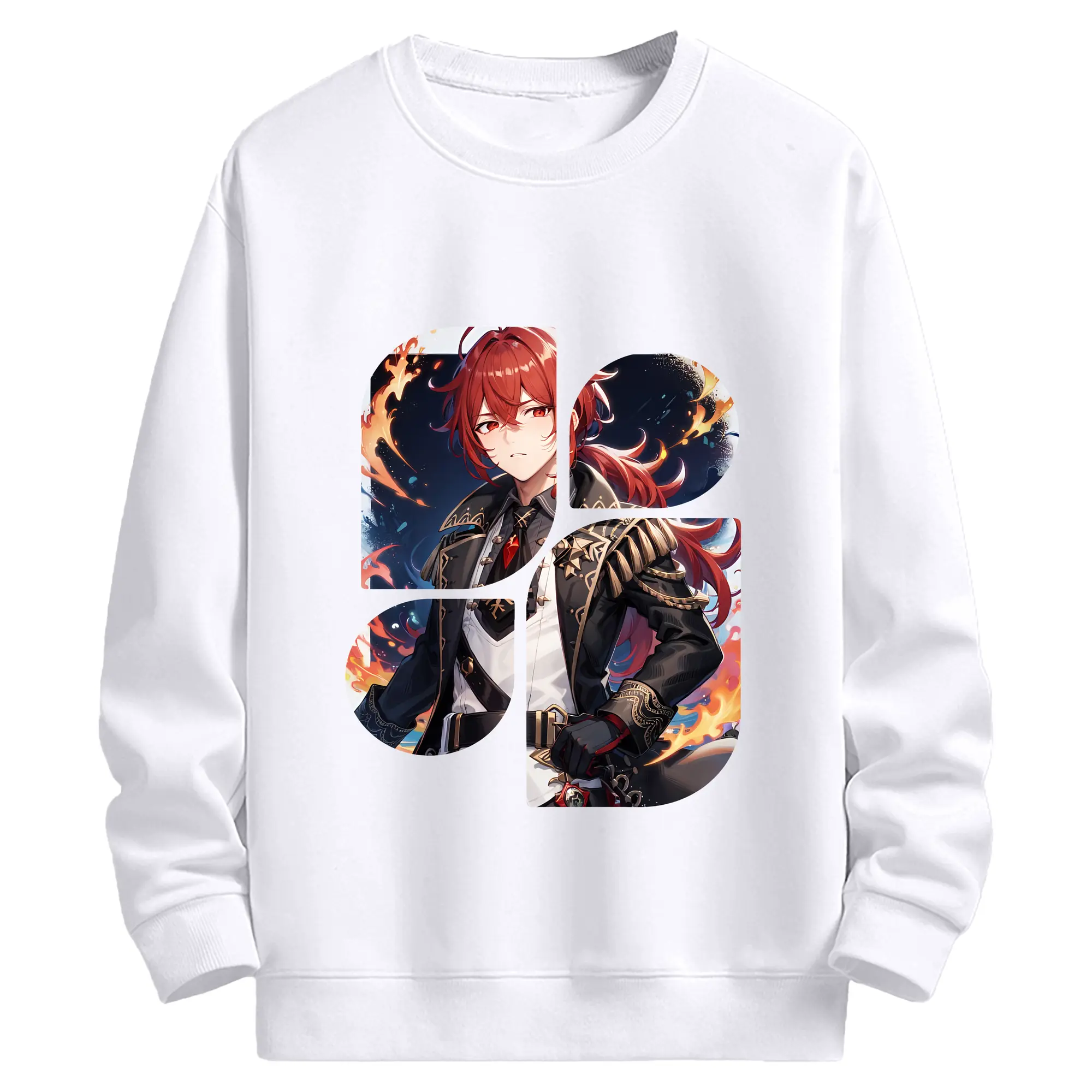 原 神 グッズ ディルック - 高品質 クルーネック スウェット ・ コットン59％ ポリエステル41％ ・ ユニセックス 長袖 トレーナー ・ カジュアル デイリー スポーツ 散歩用