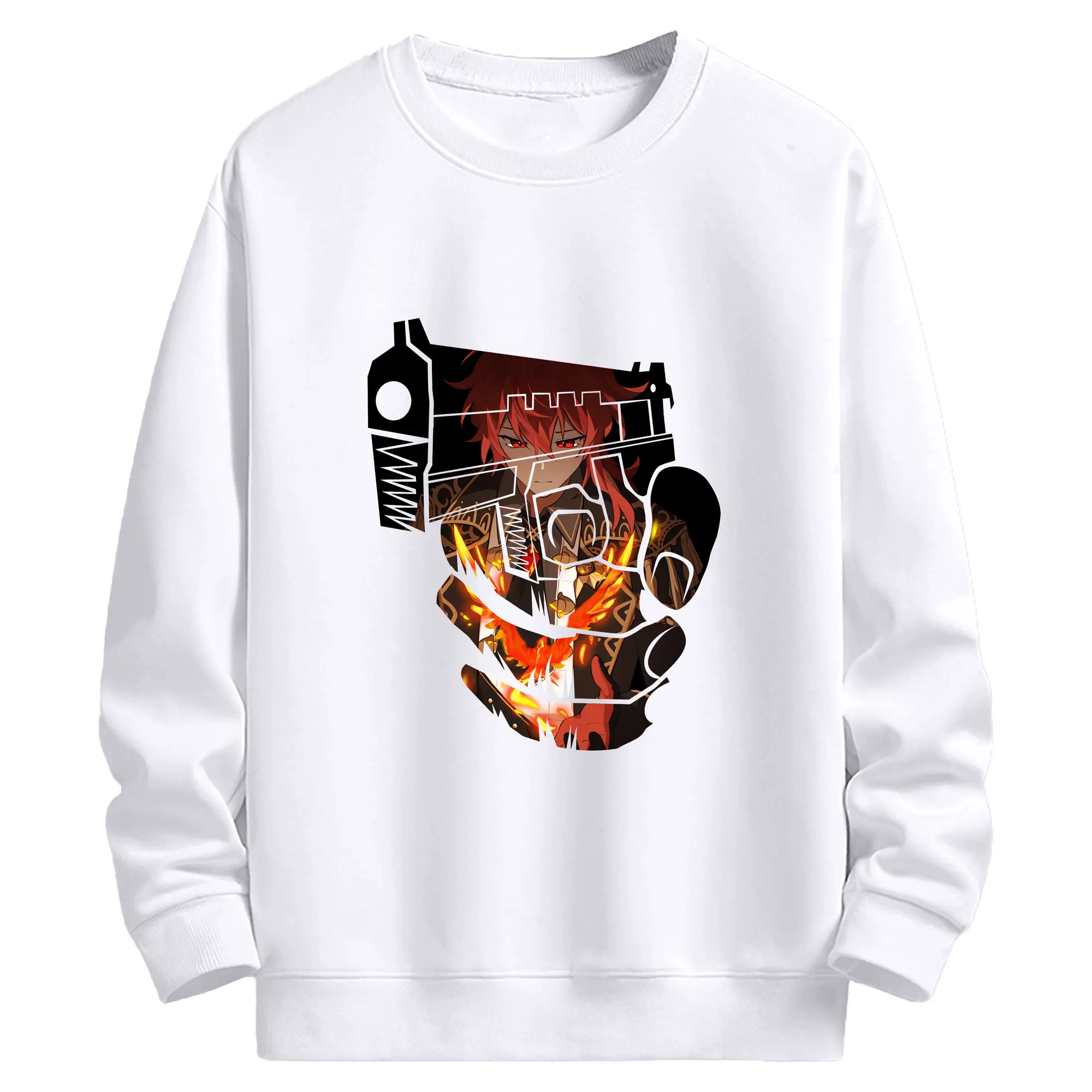 原 神 グッズ ディルック - 高品質 クルーネック スウェット ・ コットン59％ ポリエステル41％ ・ ユニセックス 長袖 トレーナー ・ カジュアル デイリー スポーツ 散歩用