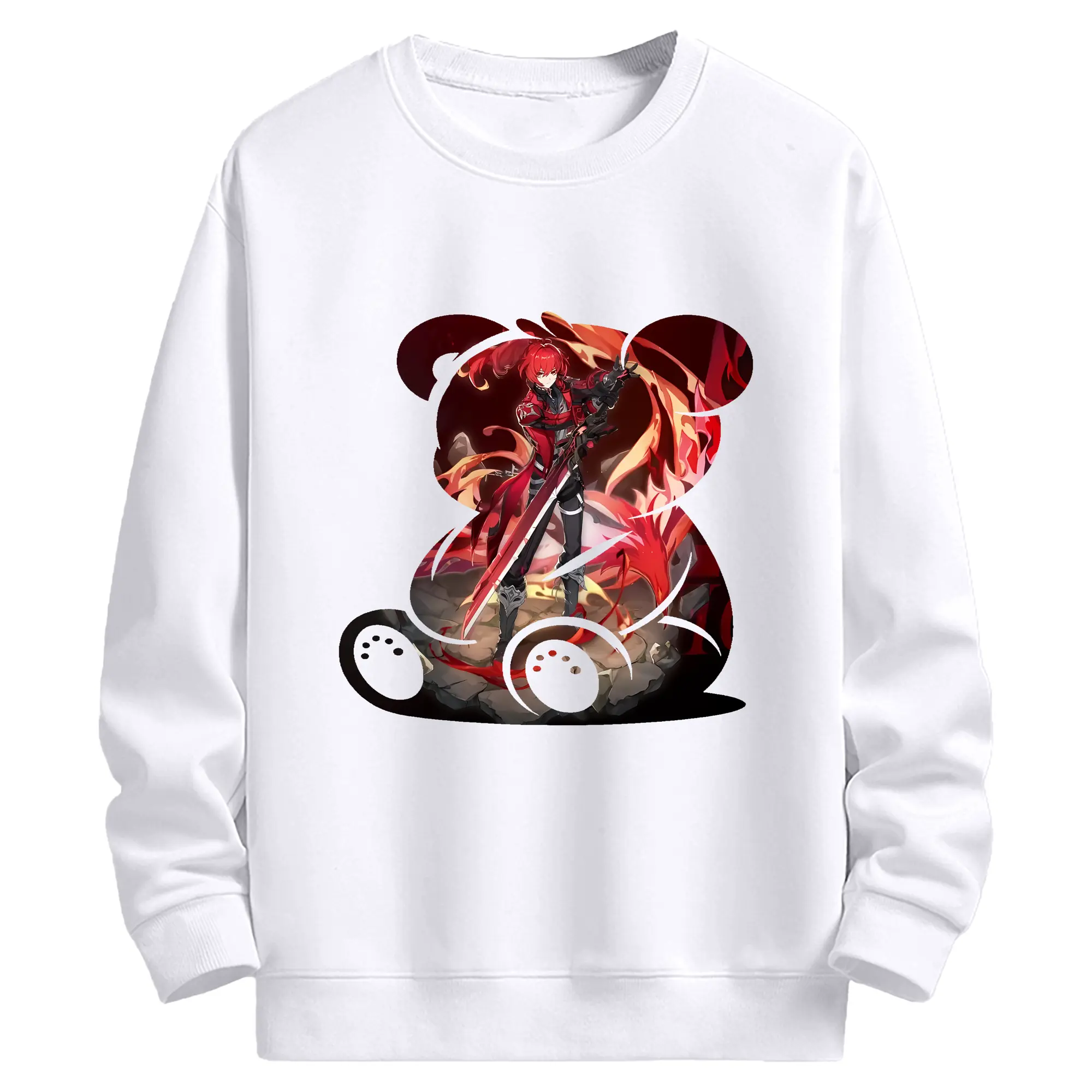 原 神 グッズ ディルック - 高品質 クルーネック スウェット ・ コットン59％ ポリエステル41％ ・ ユニセックス 長袖 トレーナー ・ カジュアル デイリー スポーツ 散歩用