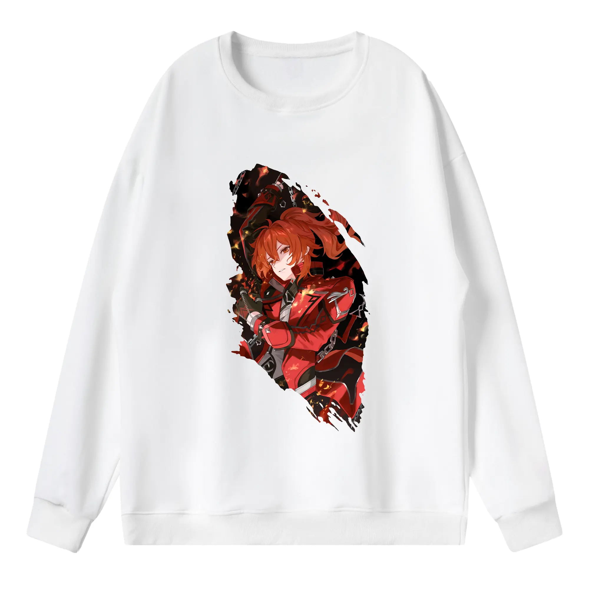 原 神 グッズ ディルック - 薄手 クルーネック スウェット 裏毛260g · ポリエステル 春秋向け カジュアル 男女兼用 · トレーナー デイリー スポーツ 散歩に最適