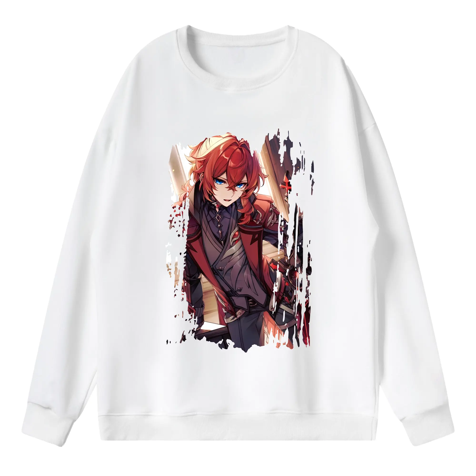 原 神 グッズ ディルック - 薄手 クルーネック スウェット 裏毛260g · ポリエステル 春秋向け カジュアル 男女兼用 · トレーナー デイリー スポーツ 散歩に最適