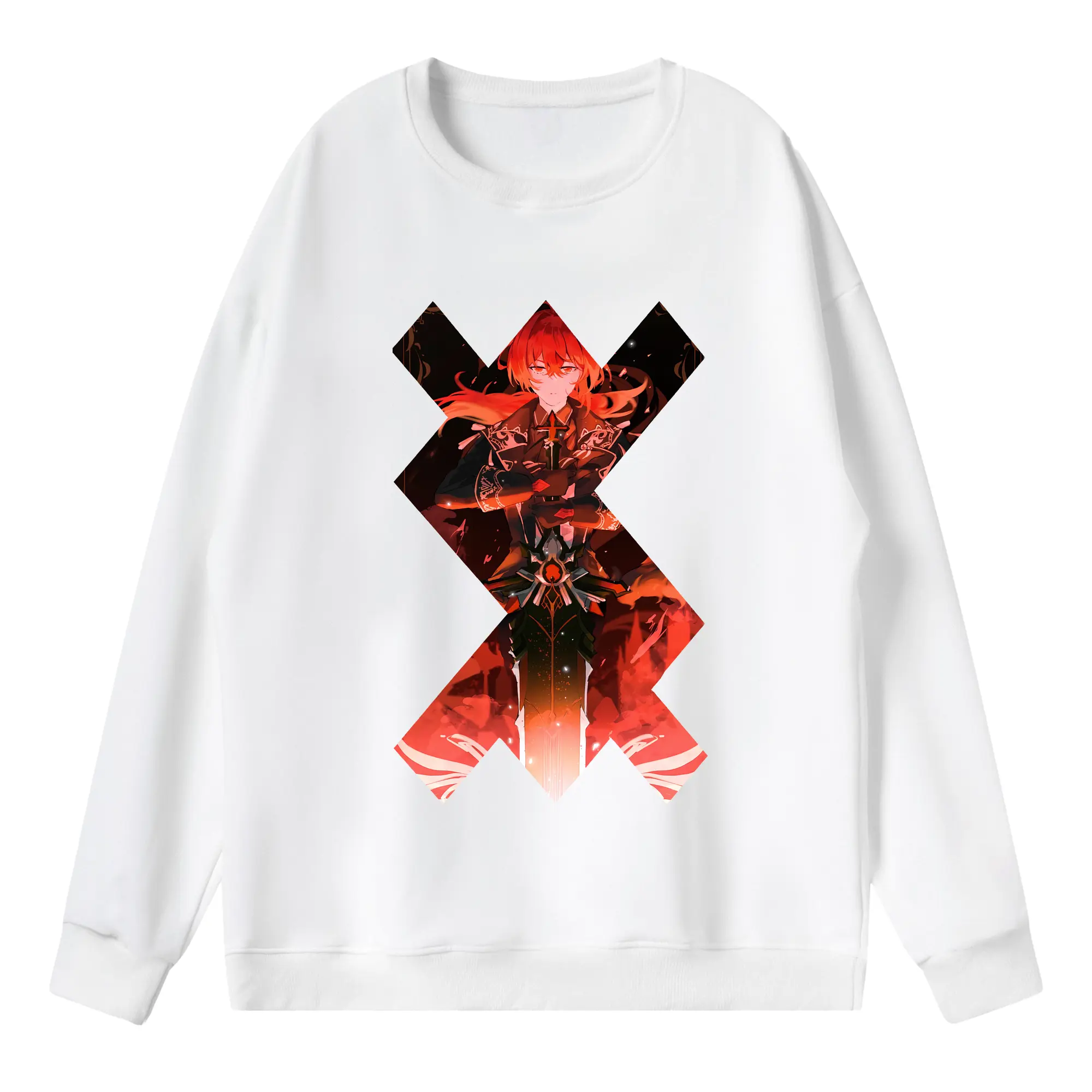 原 神 グッズ ディルック - 薄手 クルーネック スウェット 裏毛260g · ポリエステル 春秋向け カジュアル 男女兼用 · トレーナー デイリー スポーツ 散歩に最適