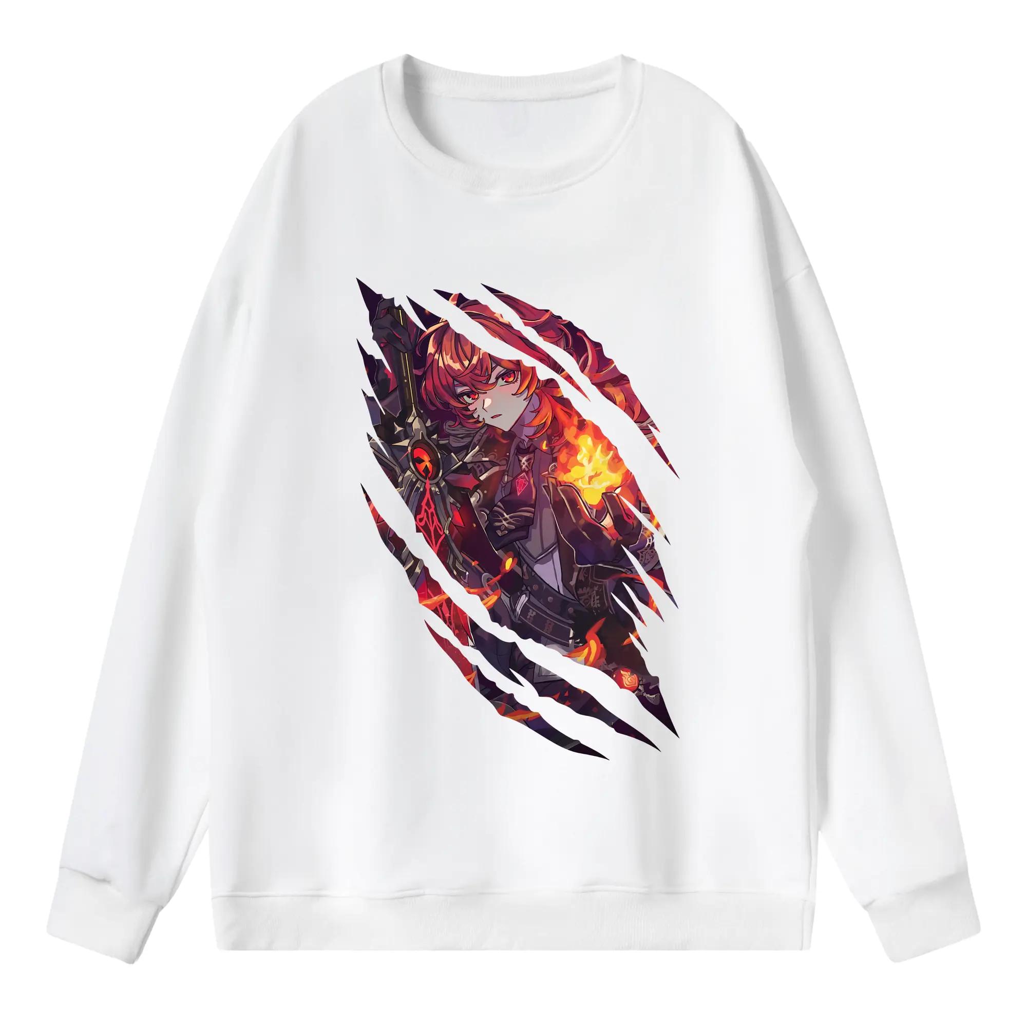 原 神 グッズ ディルック - 薄手 クルーネック スウェット 裏毛260g · ポリエステル 春秋向け カジュアル 男女兼用 · トレーナー デイリー スポーツ 散歩に最適