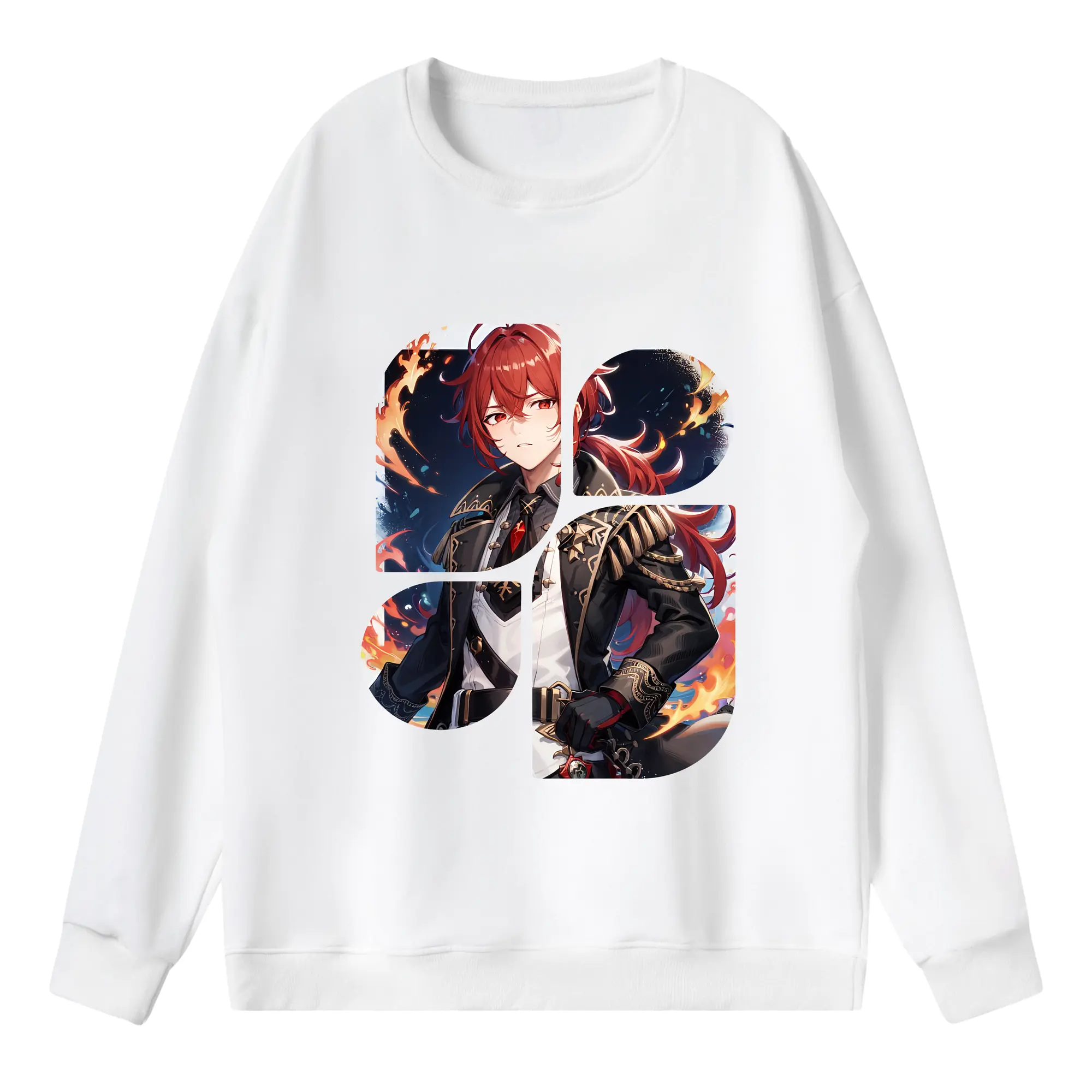 原 神 グッズ ディルック - 薄手 クルーネック スウェット 裏毛260g · ポリエステル 春秋向け カジュアル 男女兼用 · トレーナー デイリー スポーツ 散歩に最適