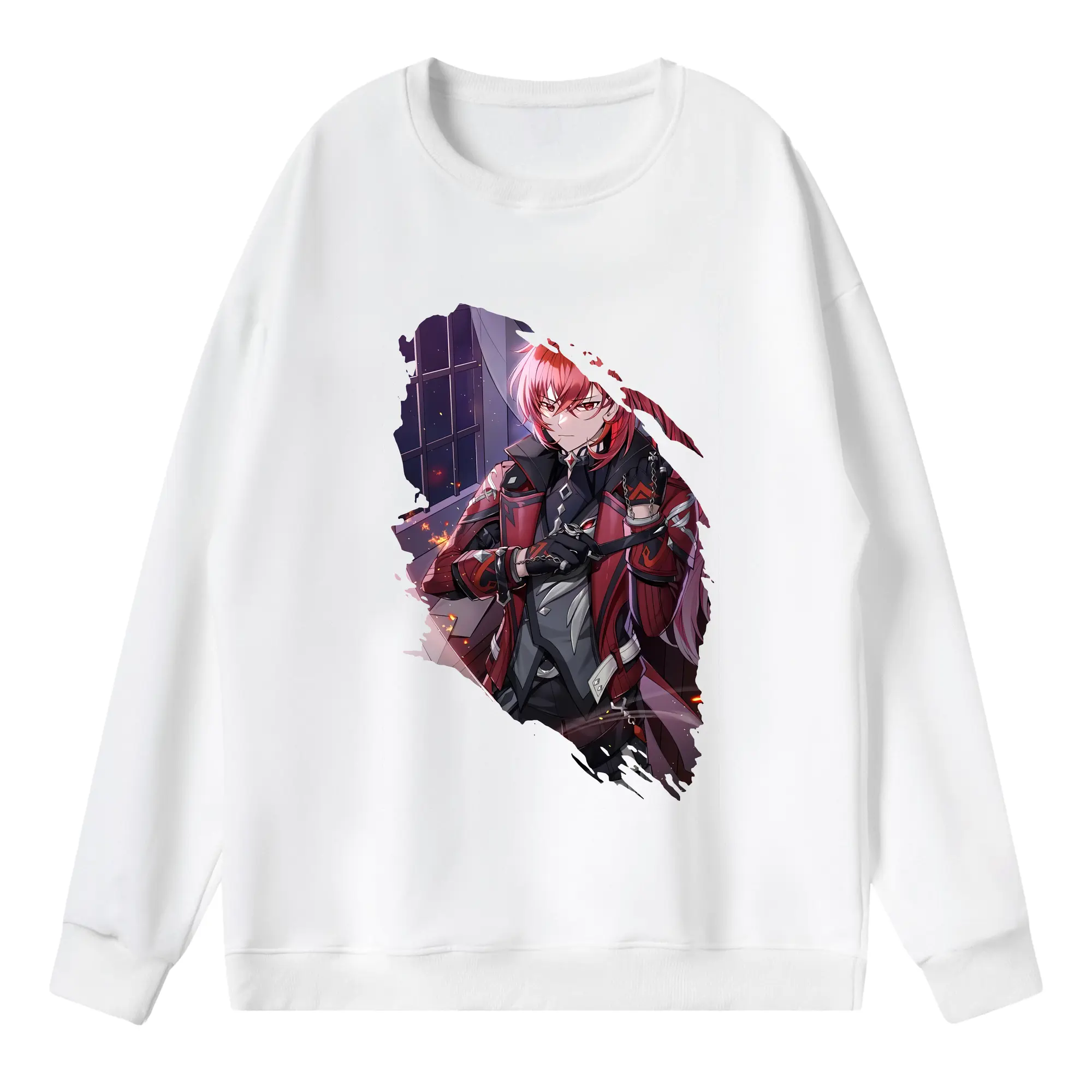 原 神 グッズ ディルック - 薄手 クルーネック スウェット 裏毛260g · ポリエステル 春秋向け カジュアル 男女兼用 · トレーナー デイリー スポーツ 散歩に最適