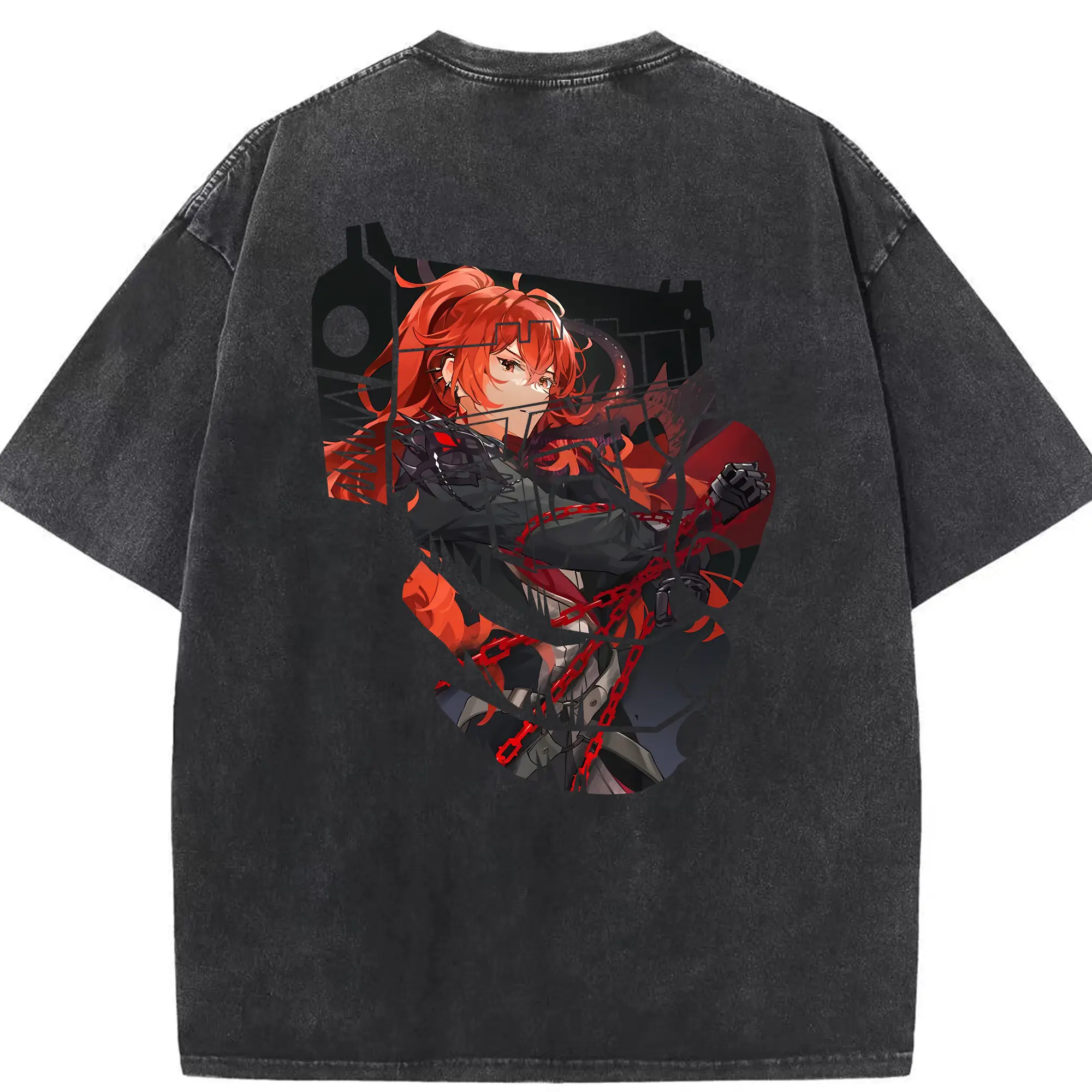 原 神 グッズ ディルック - 綿100％ ヴィンテージ風 半袖Tシャツ ・ 背面プリント ・ 柔らか肌触り ・ 通気性 快適 ・ スポーツ カジュアル 外出用