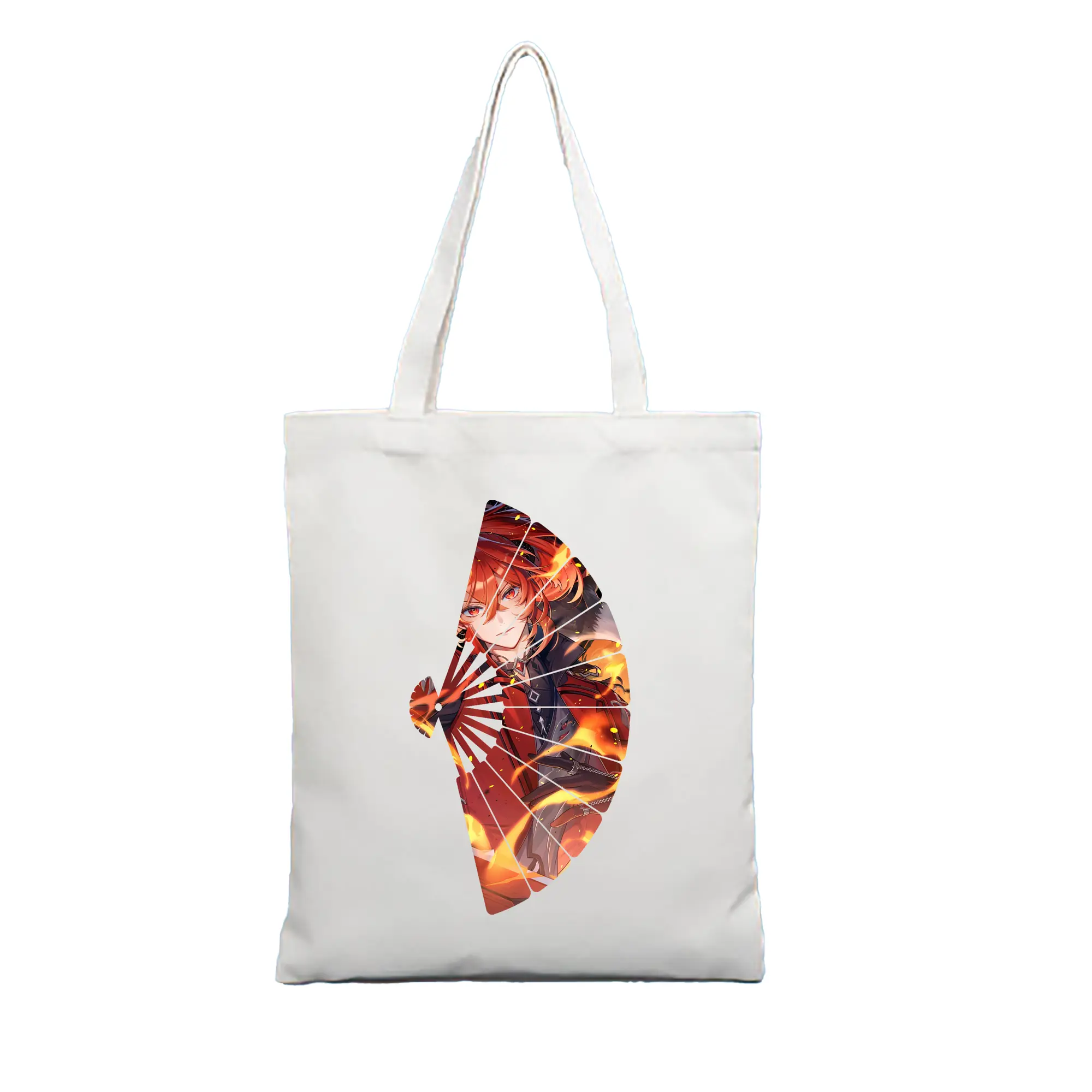 原 神 グッズ ディルック - 縦型キャンバス手提げバッグ（トートバッグ） ・ キャンバス素材 ・ ショッピング用 ・ 軽量 丈夫 お手入れ簡単