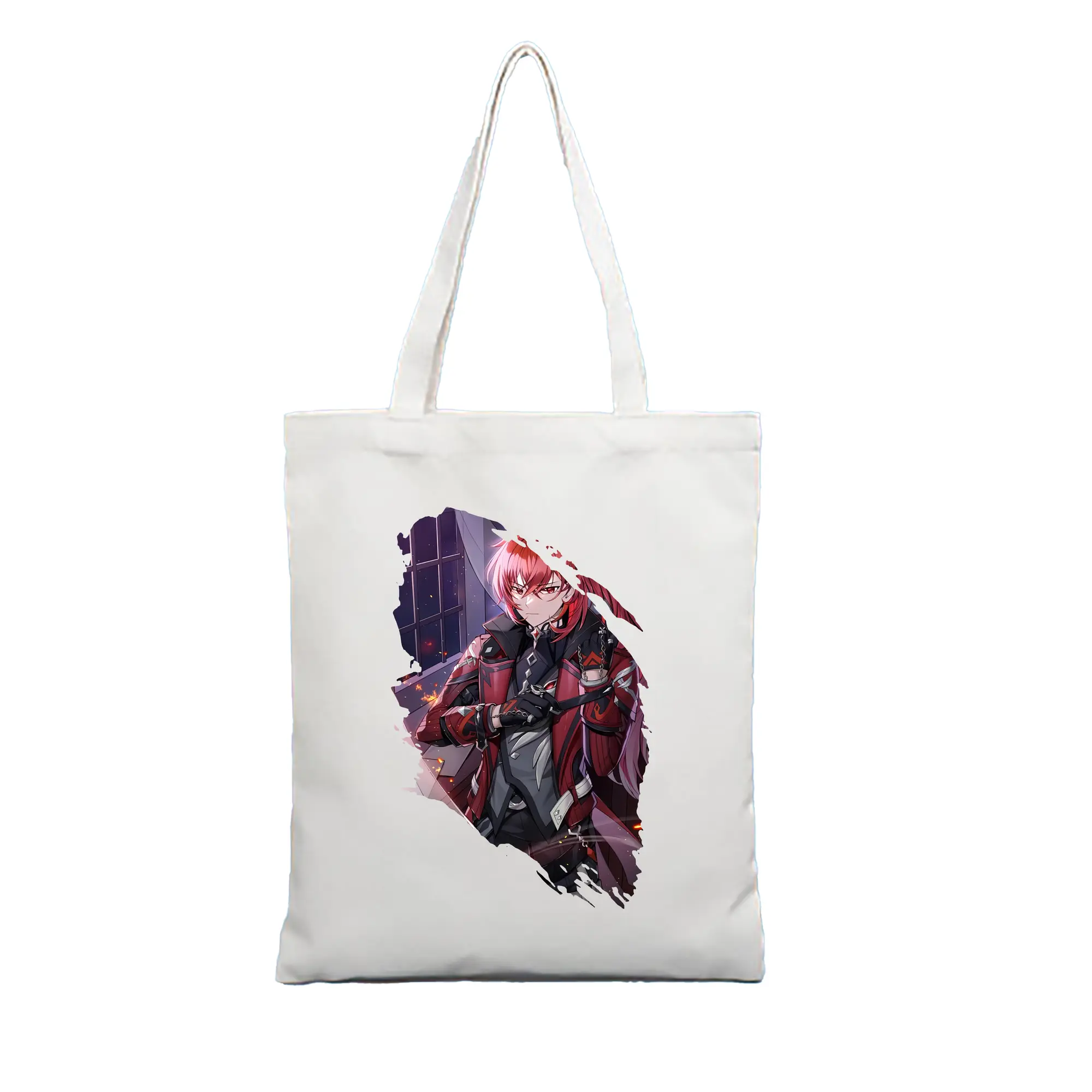 原 神 グッズ ディルック - 縦型キャンバス手提げバッグ（トートバッグ） ・ キャンバス素材 ・ ショッピング用 ・ 軽量 丈夫 お手入れ簡単