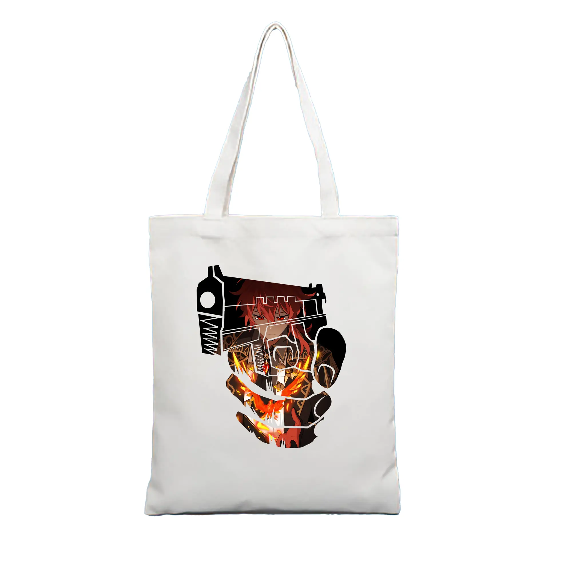 原 神 グッズ ディルック - 縦型キャンバス手提げバッグ（トートバッグ） ・ キャンバス素材 ・ ショッピング用 ・ 軽量 丈夫 お手入れ簡単