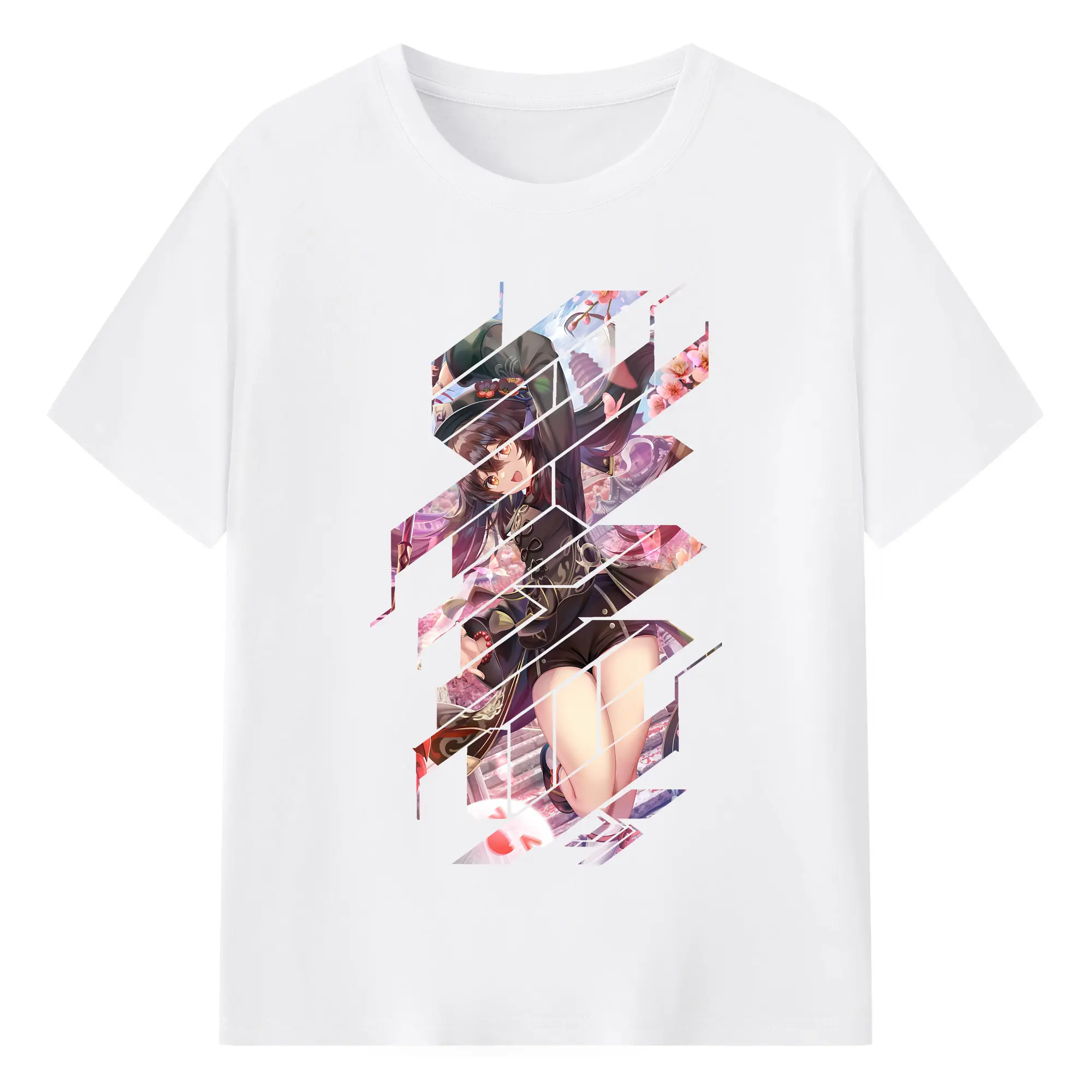 原 神 グッズ フータオ - 綿100％ 半袖Tシャツ ・ フロントプリント ・ 快適 通気性 ・ 日常使い 散歩 スポーツ用