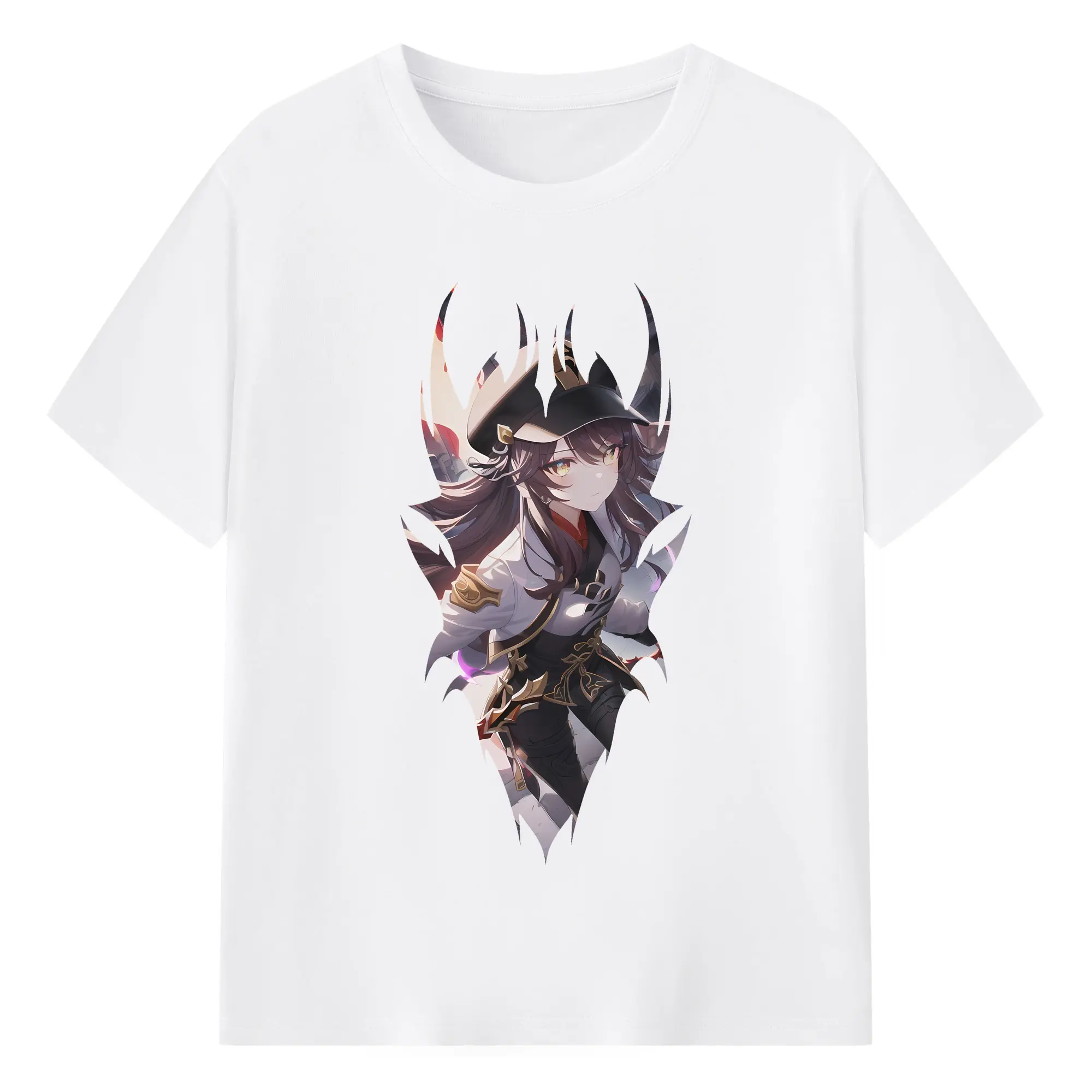 原 神 グッズ フータオ - 綿100％ 半袖Tシャツ ・ フロントプリント ・ 快適 通気性 ・ 日常使い 散歩 スポーツ用