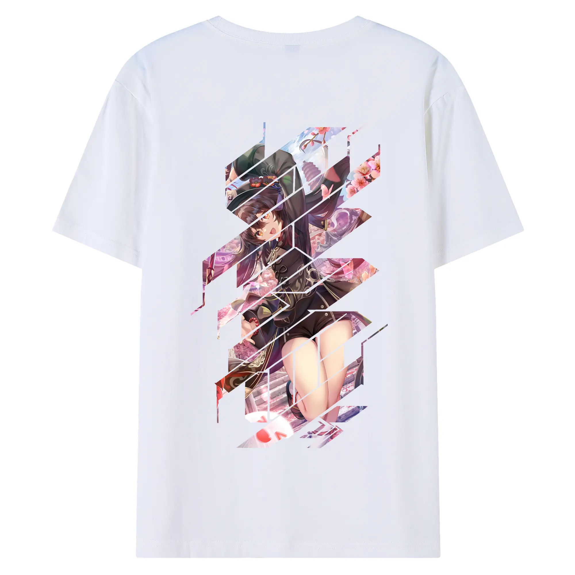 原 神 グッズ フータオ - 綿100％ 半袖Tシャツ ・ バックプリント ・ 快適 通気性 ・ 日常使い 散歩 スポーツ用