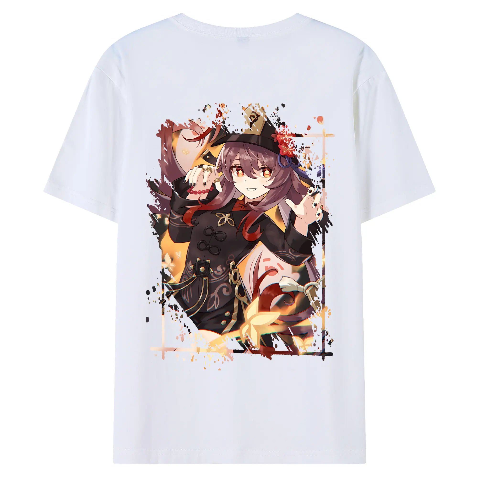 原 神 グッズ フータオ - 綿100％ 半袖Tシャツ ・ バックプリント ・ 快適 通気性 ・ 日常使い 散歩 スポーツ用