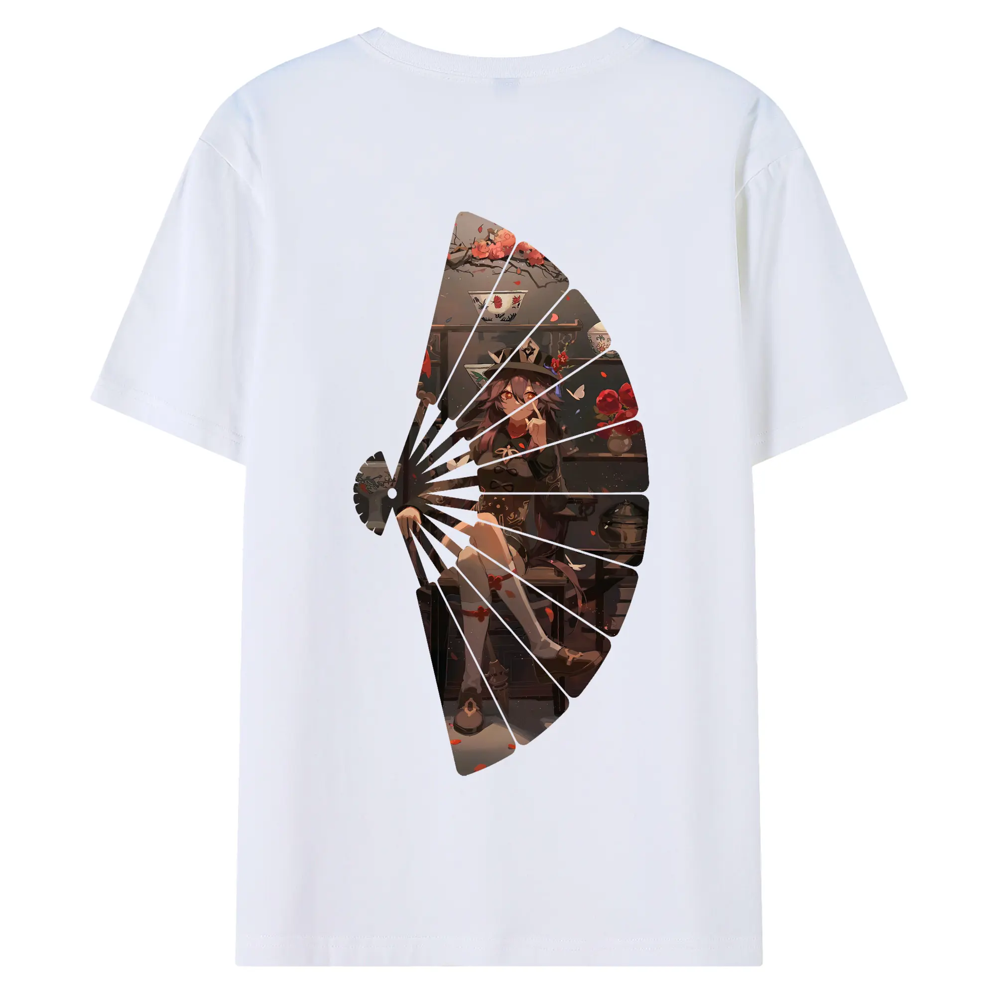 原 神 グッズ フータオ - 綿100％ 半袖Tシャツ ・ バックプリント ・ 快適 通気性 ・ 日常使い 散歩 スポーツ用