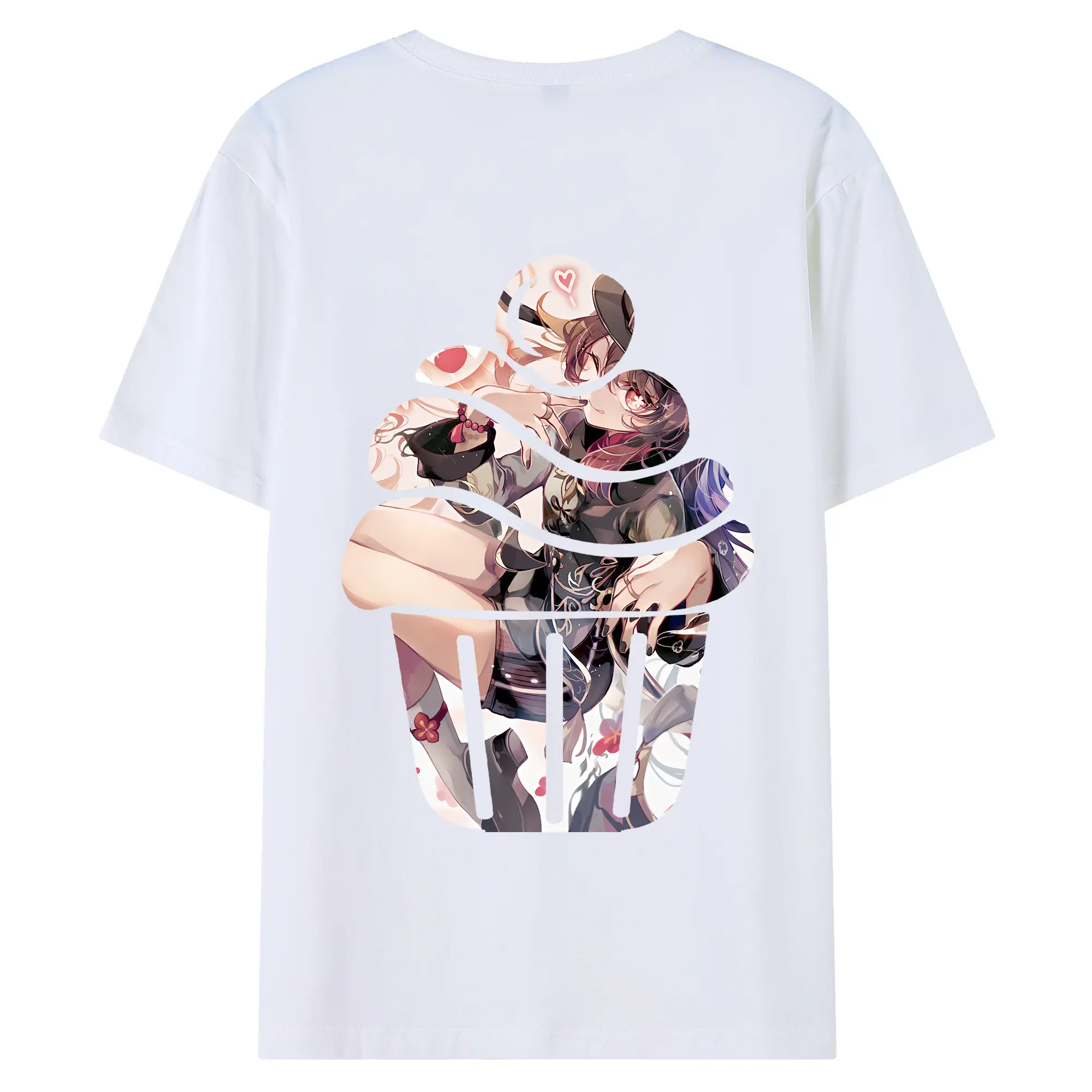 原 神 グッズ フータオ - 綿100％ 半袖Tシャツ ・ バックプリント ・ 快適 通気性 ・ 日常使い 散歩 スポーツ用