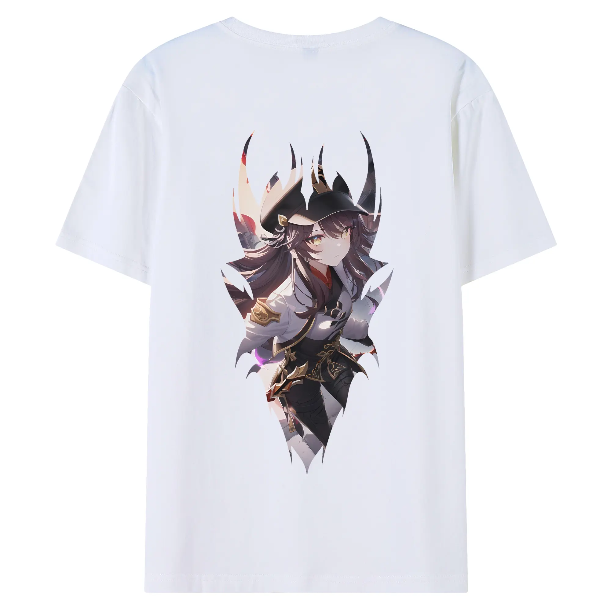 原 神 グッズ フータオ - 綿100％ 半袖Tシャツ ・ バックプリント ・ 快適 通気性 ・ 日常使い 散歩 スポーツ用