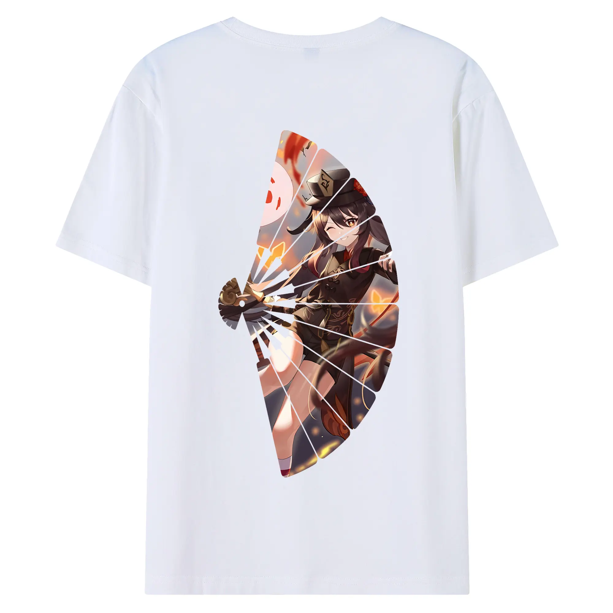 原 神 グッズ フータオ - 綿100％ 半袖Tシャツ ・ バックプリント ・ 快適 通気性 ・ 日常使い 散歩 スポーツ用