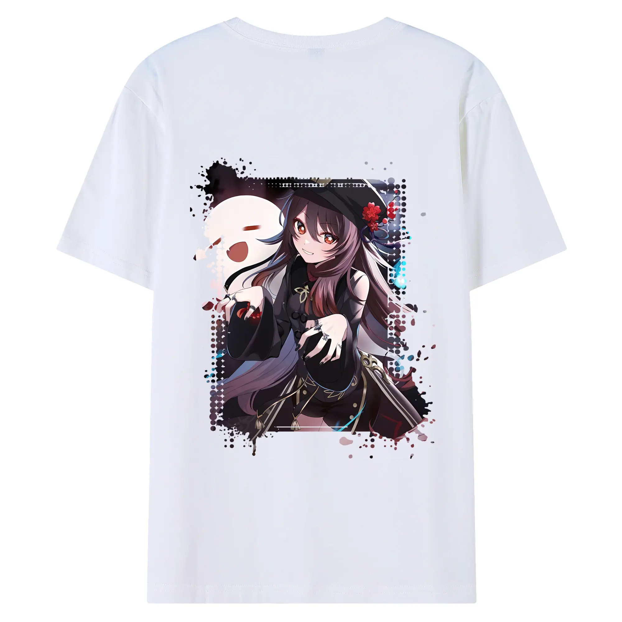 原 神 グッズ フータオ - 綿100％ 半袖Tシャツ ・ バックプリント ・ 快適 通気性 ・ 日常使い 散歩 スポーツ用