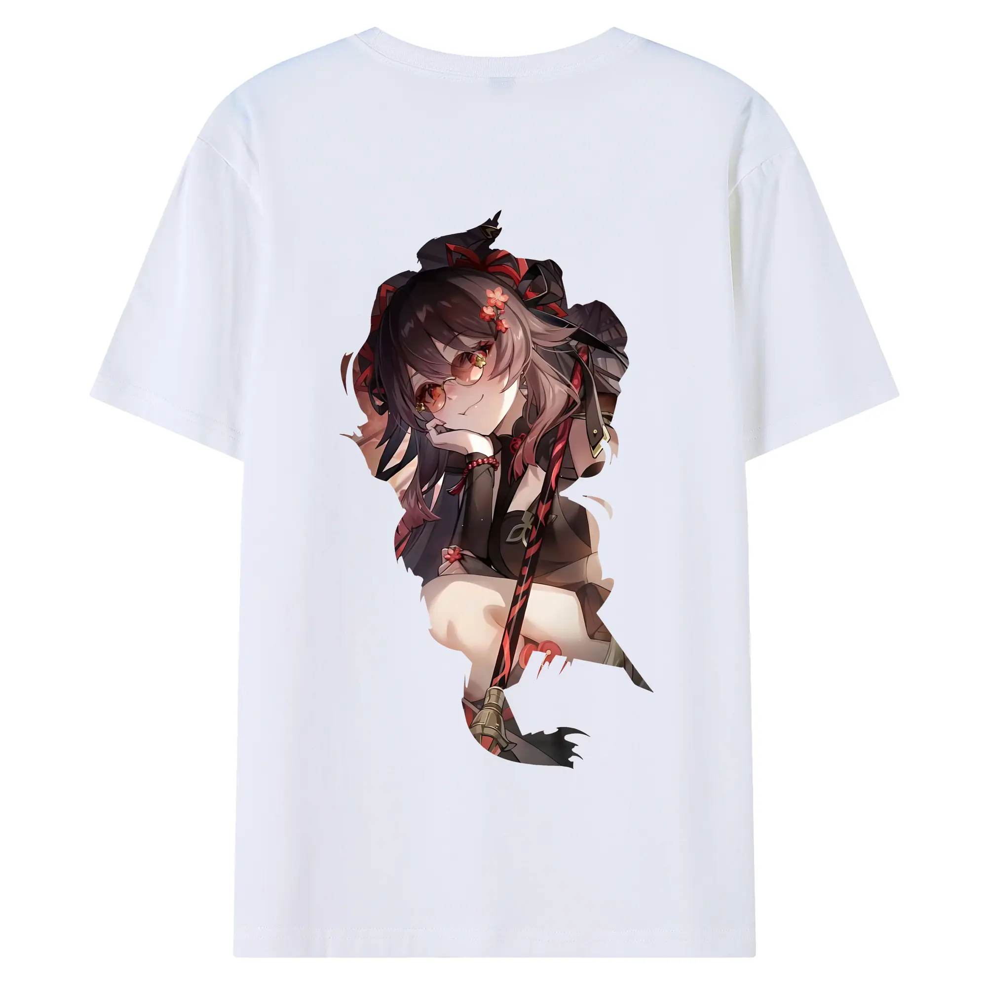 原 神 グッズ フータオ - 綿100％ 半袖Tシャツ ・ バックプリント ・ 快適 通気性 ・ 日常使い 散歩 スポーツ用