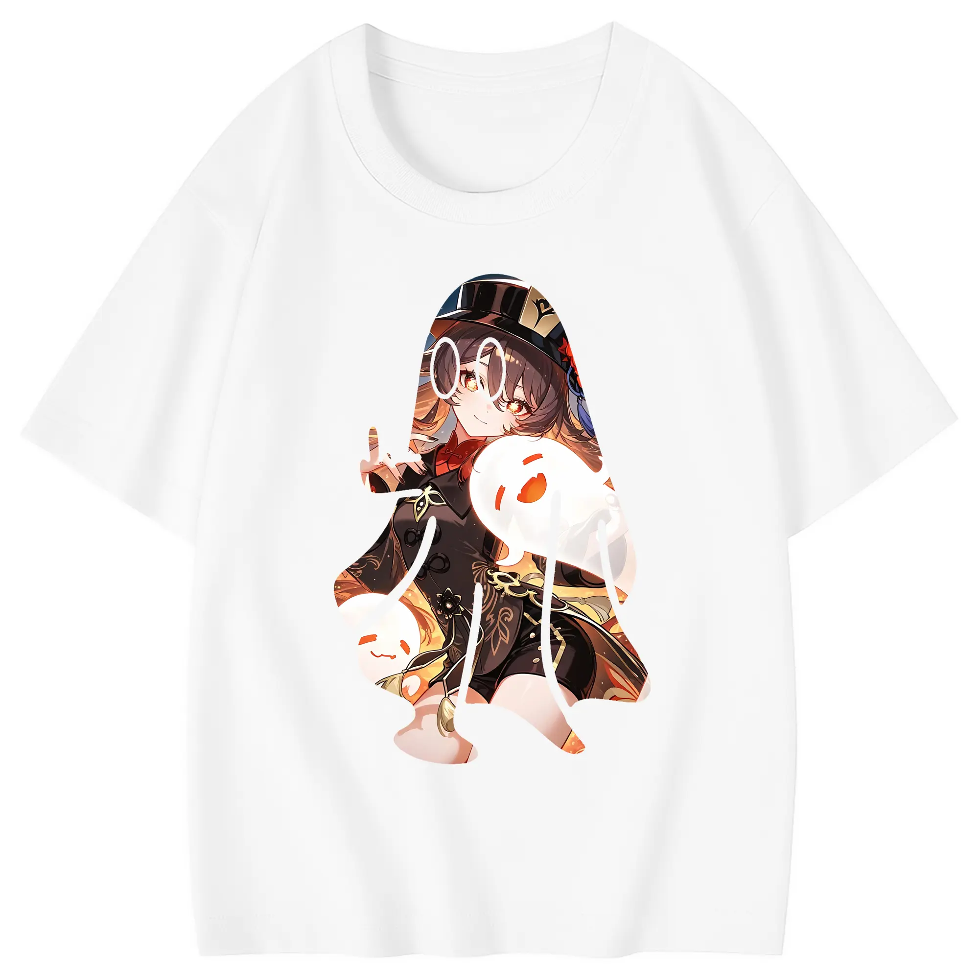 原 神 グッズ フータオ - 綿100％ キッズTシャツ ・ フロントプリント ・ 快適 通気性 ・ スポーツ カジュアル 散歩用