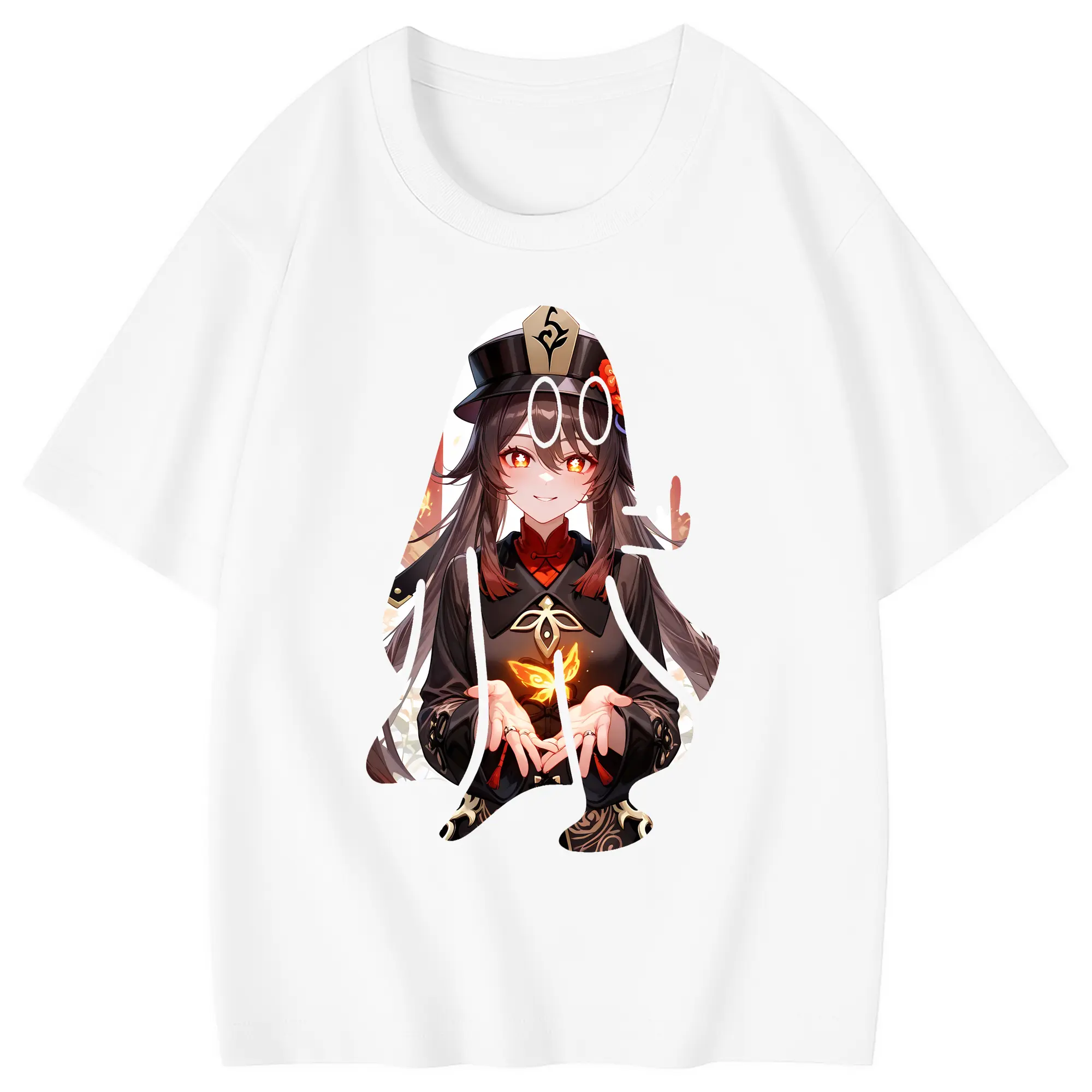 原 神 グッズ フータオ - 綿100％ キッズTシャツ ・ フロントプリント ・ 快適 通気性 ・ スポーツ カジュアル 散歩用