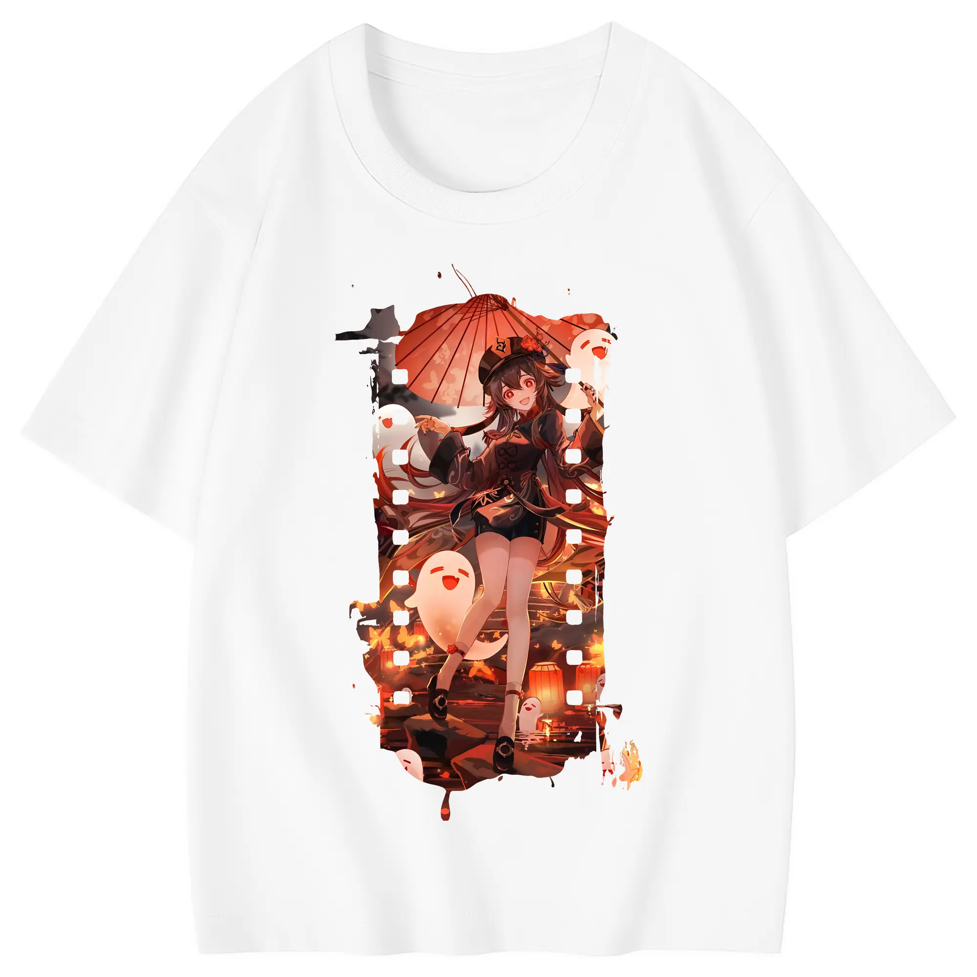 原 神 グッズ フータオ - 綿100％ キッズTシャツ ・ フロントプリント ・ 快適 通気性 ・ スポーツ カジュアル 散歩用