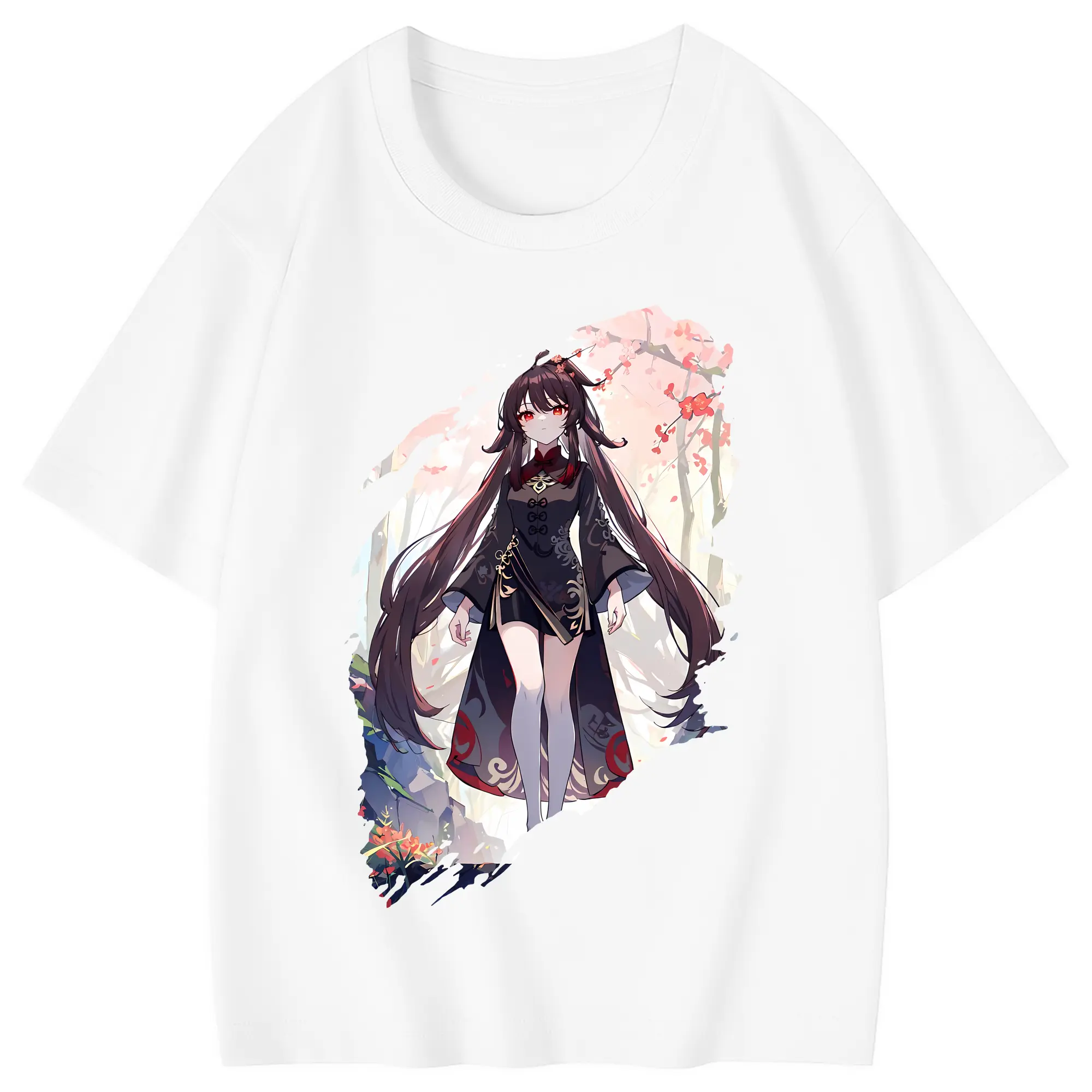 原 神 グッズ フータオ - 綿100％ キッズTシャツ ・ フロントプリント ・ 快適 通気性 ・ スポーツ カジュアル 散歩用